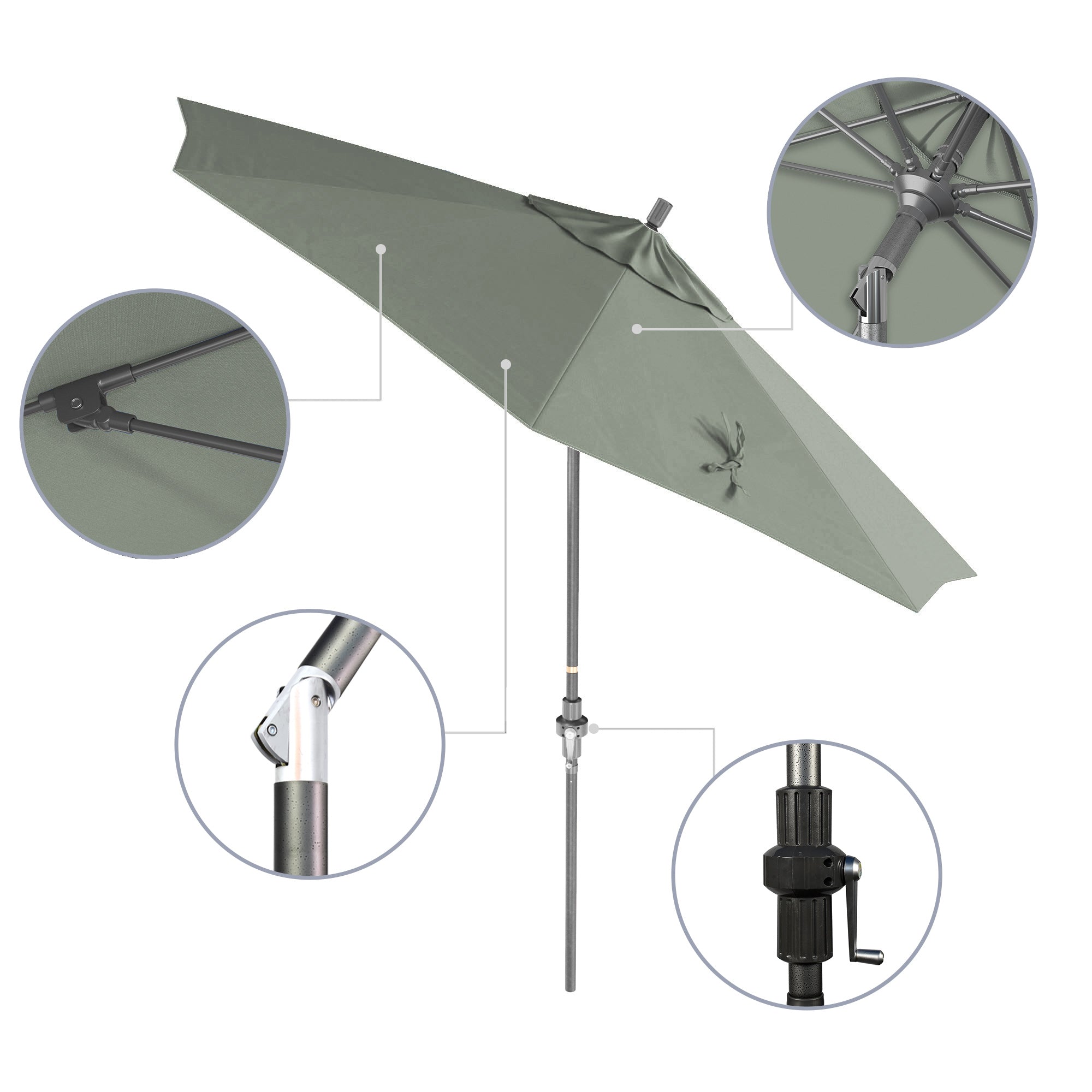 9' Sun Master Series Patio Umbrella - Sunbrella Fabric