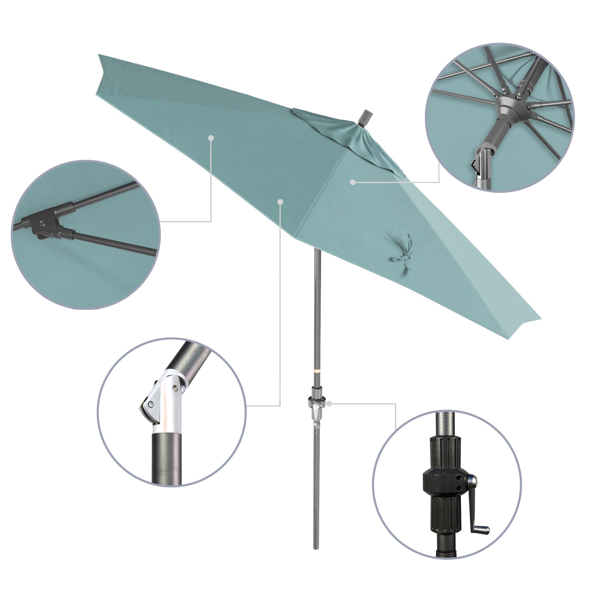 9' Sun Master Series Patio Umbrella - Sunbrella Fabric