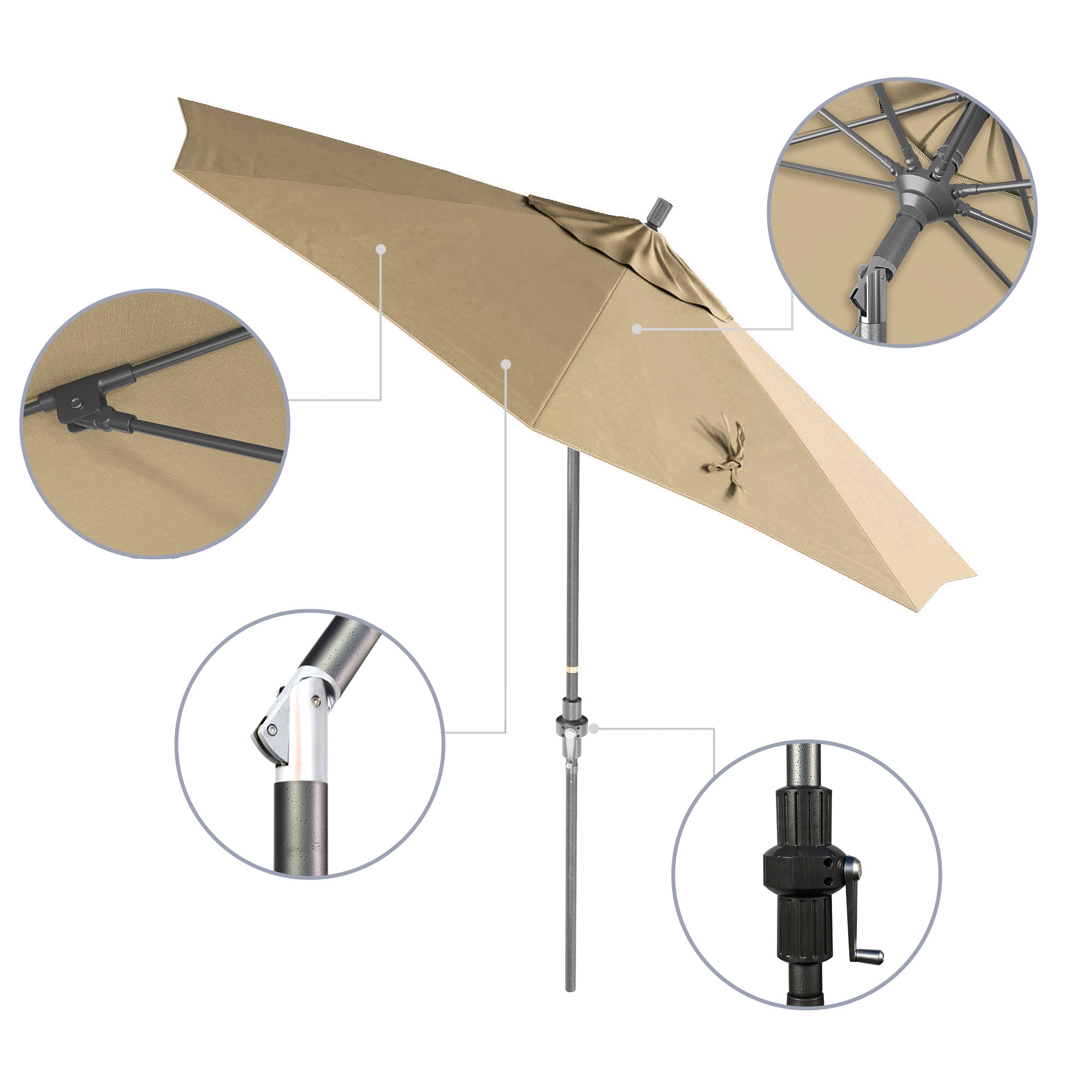 9' Sun Master Series Patio Umbrella - Sunbrella Fabric
