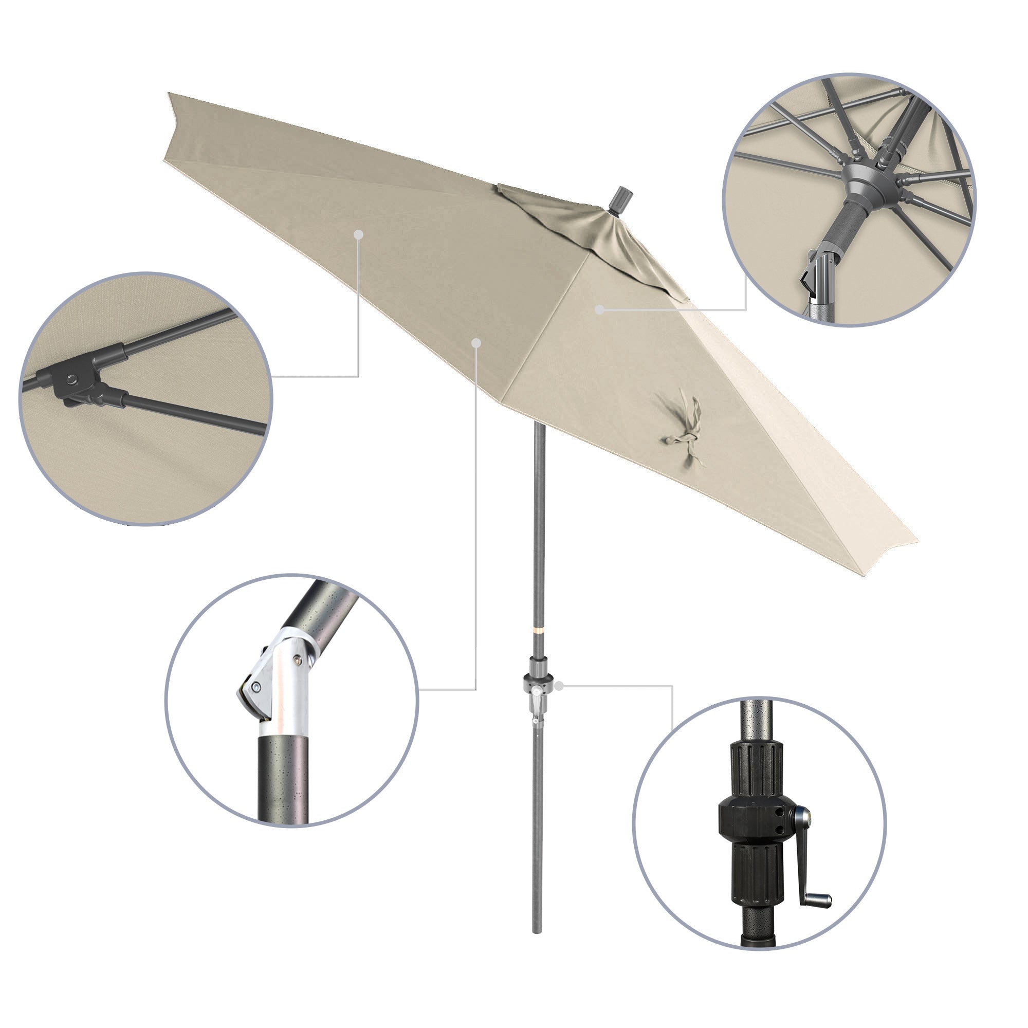 9' Sun Master Series Patio Umbrella - Sunbrella Fabric