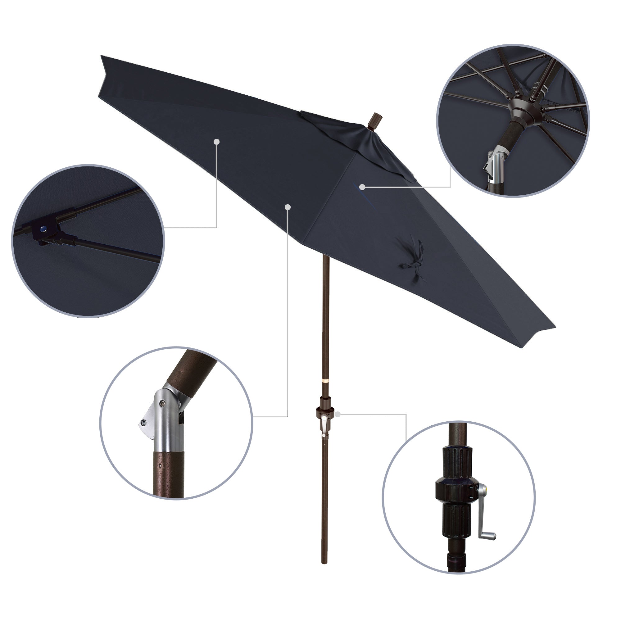 9' Sun Master Series Patio Umbrella - Sunbrella Fabric