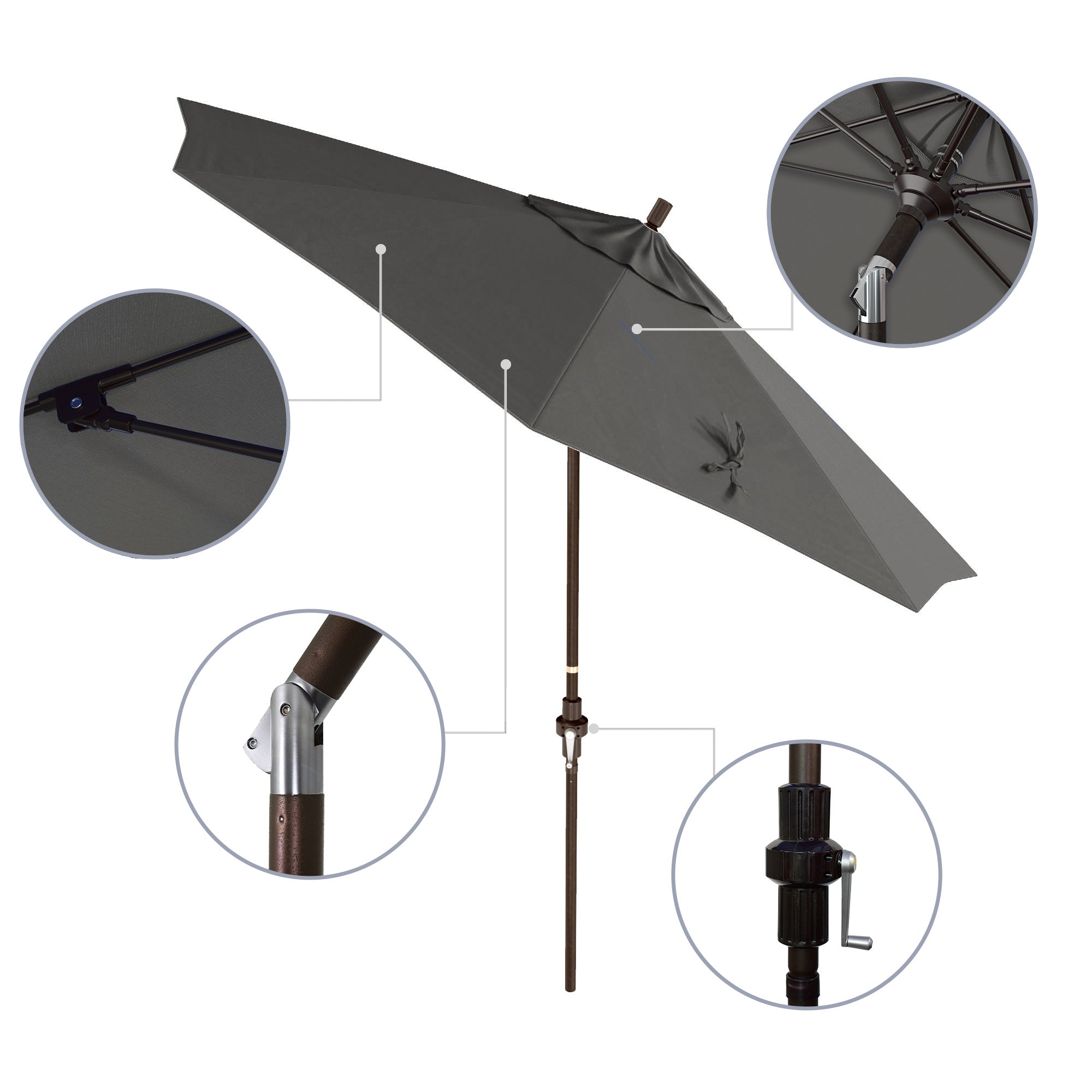 9' Sun Master Series Patio Umbrella - Sunbrella Fabric