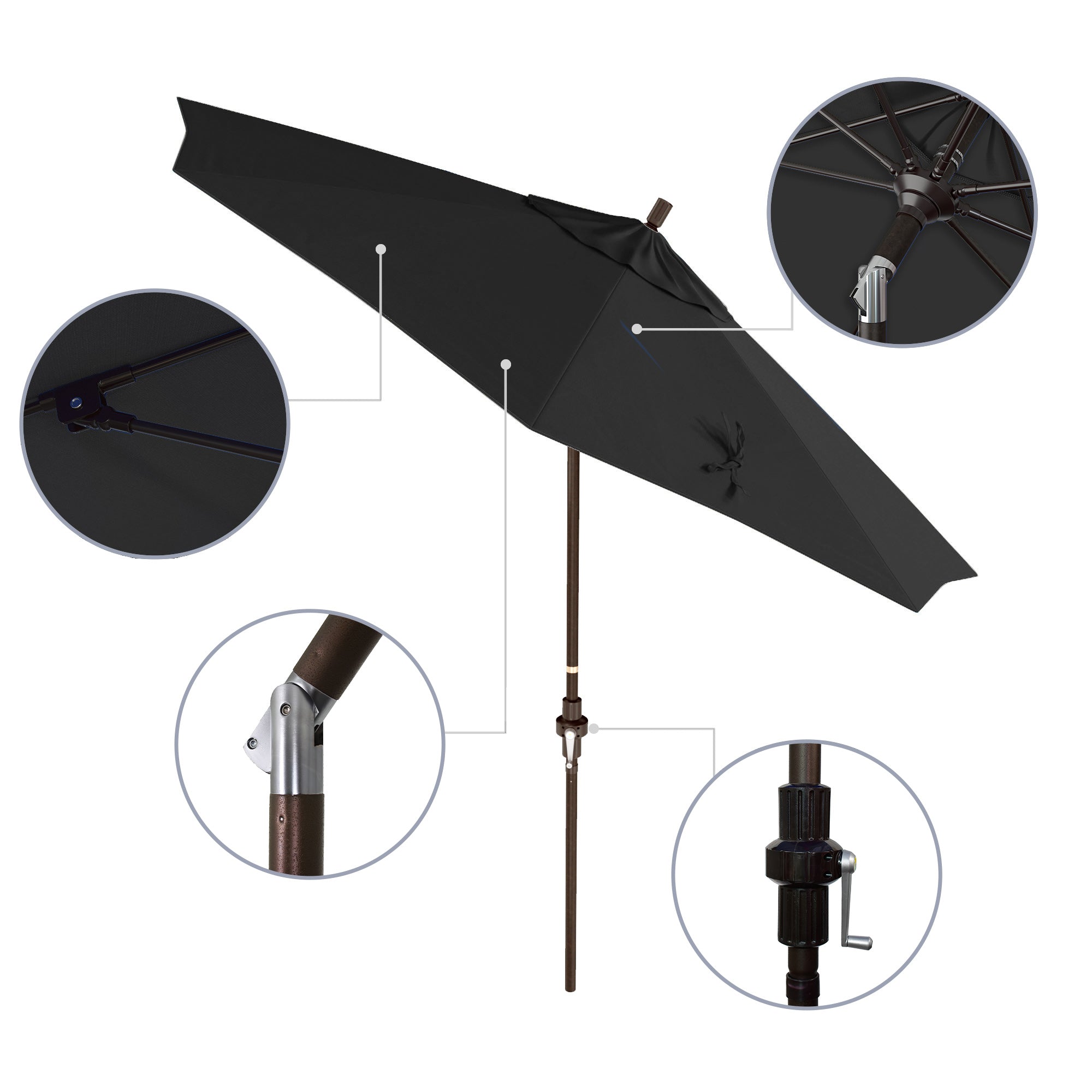 9' Sun Master Series Patio Umbrella - Sunbrella Fabric