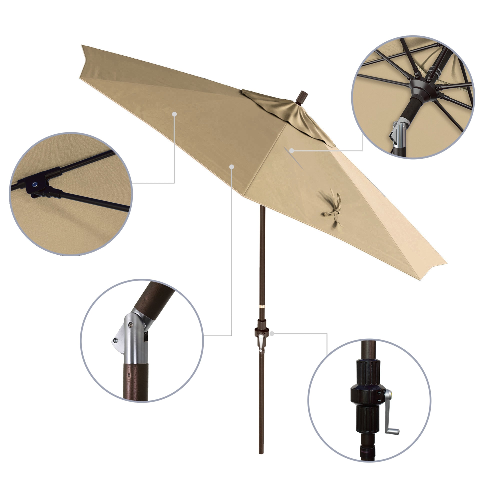 9' Sun Master Series Patio Umbrella - Sunbrella Fabric