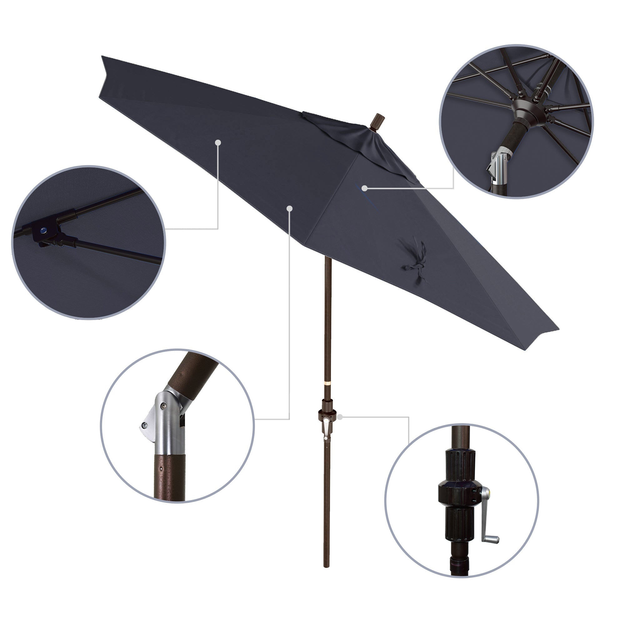 9' Sun Master Series Patio Umbrella - Sunbrella Fabric