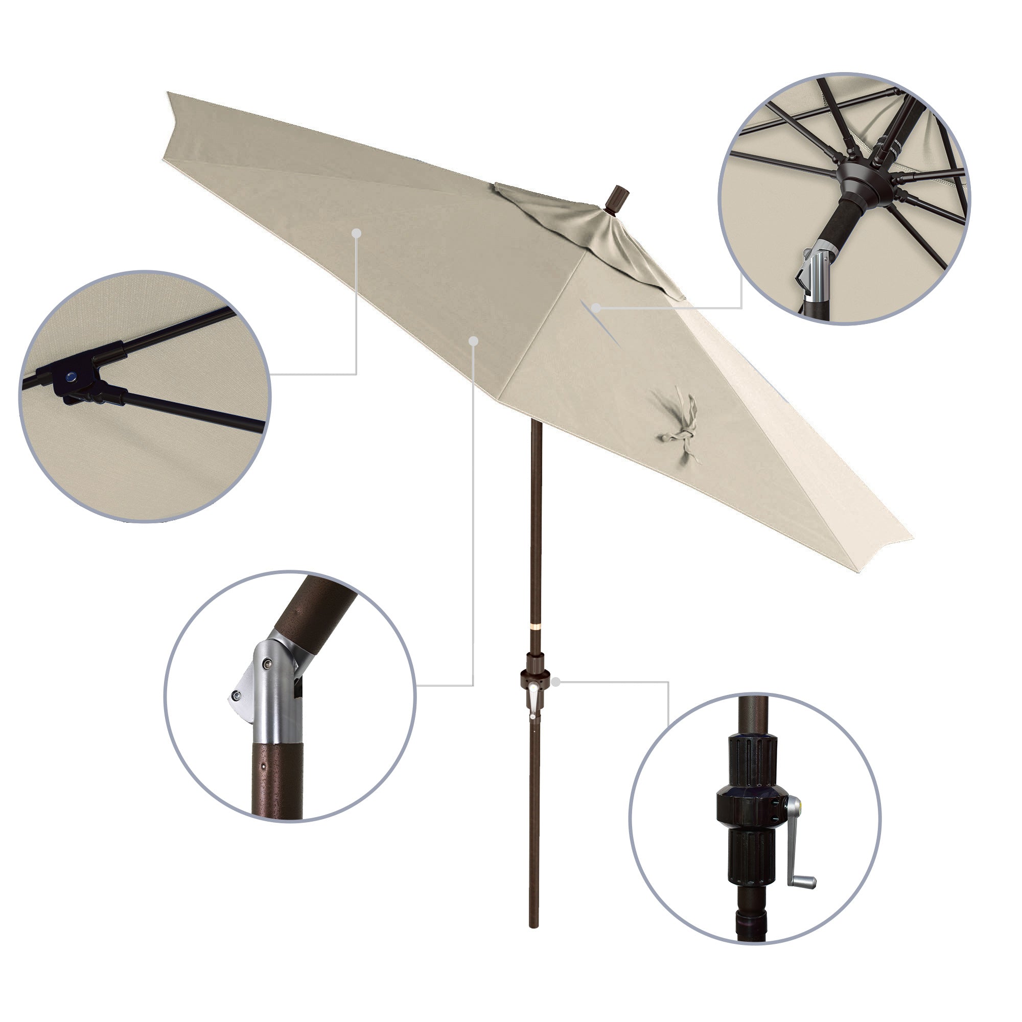 9' Sun Master Series Patio Umbrella - Sunbrella Fabric