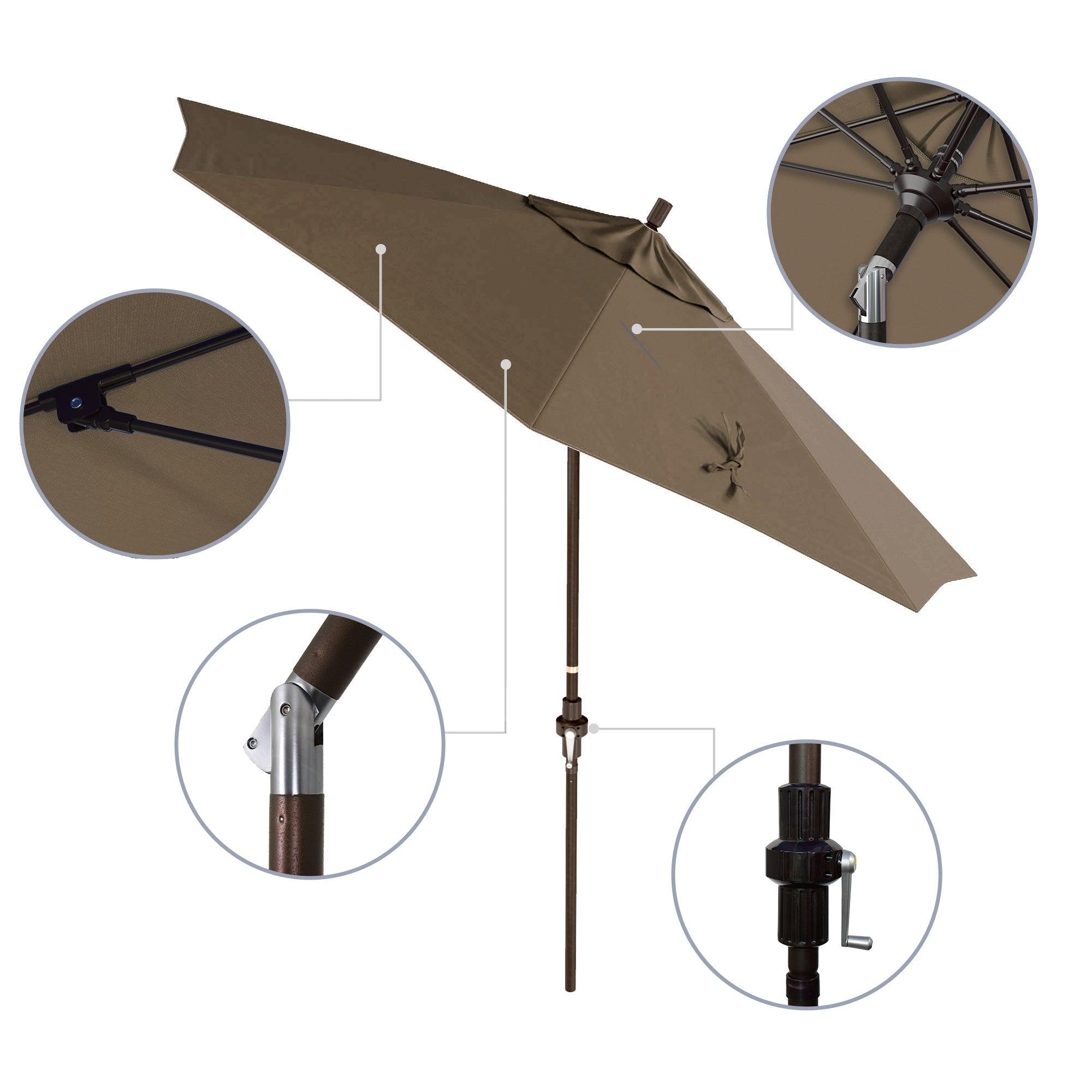 9' Sun Master Series Patio Umbrella - Sunbrella Fabric