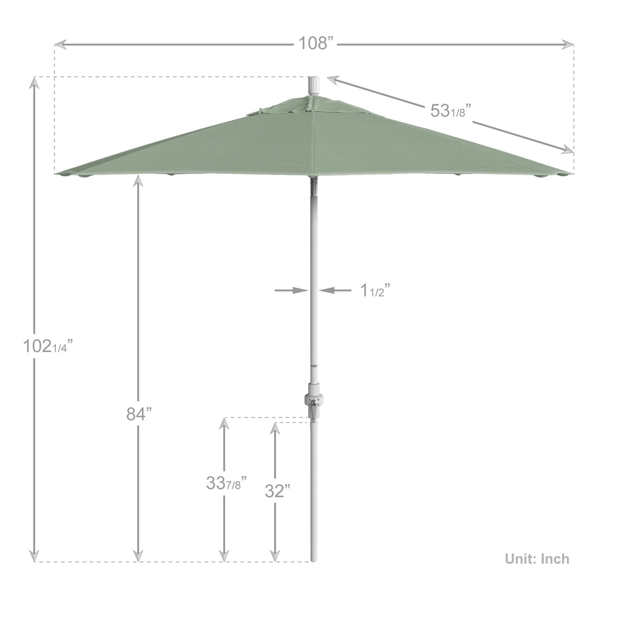 9' Sun Master Series Patio Umbrella - Sunbrella Fabric