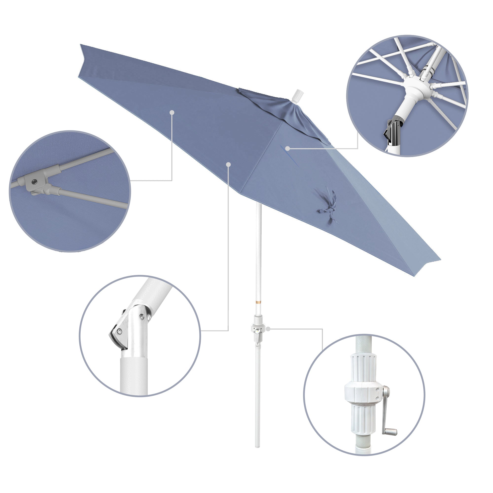 9' Sun Master Series Patio Umbrella - Sunbrella Fabric