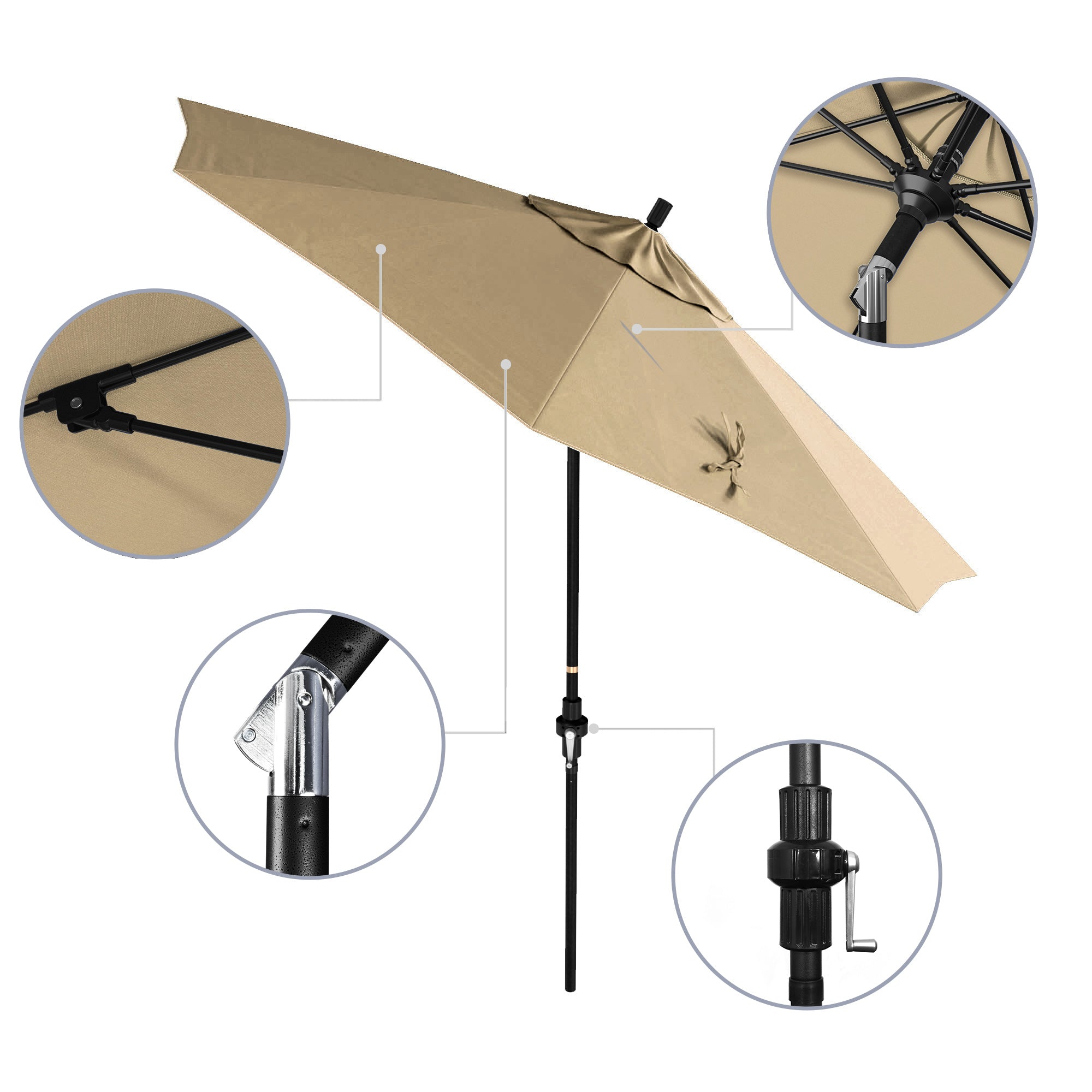 9' Sun Master Series Patio Umbrella - Sunbrella Fabric