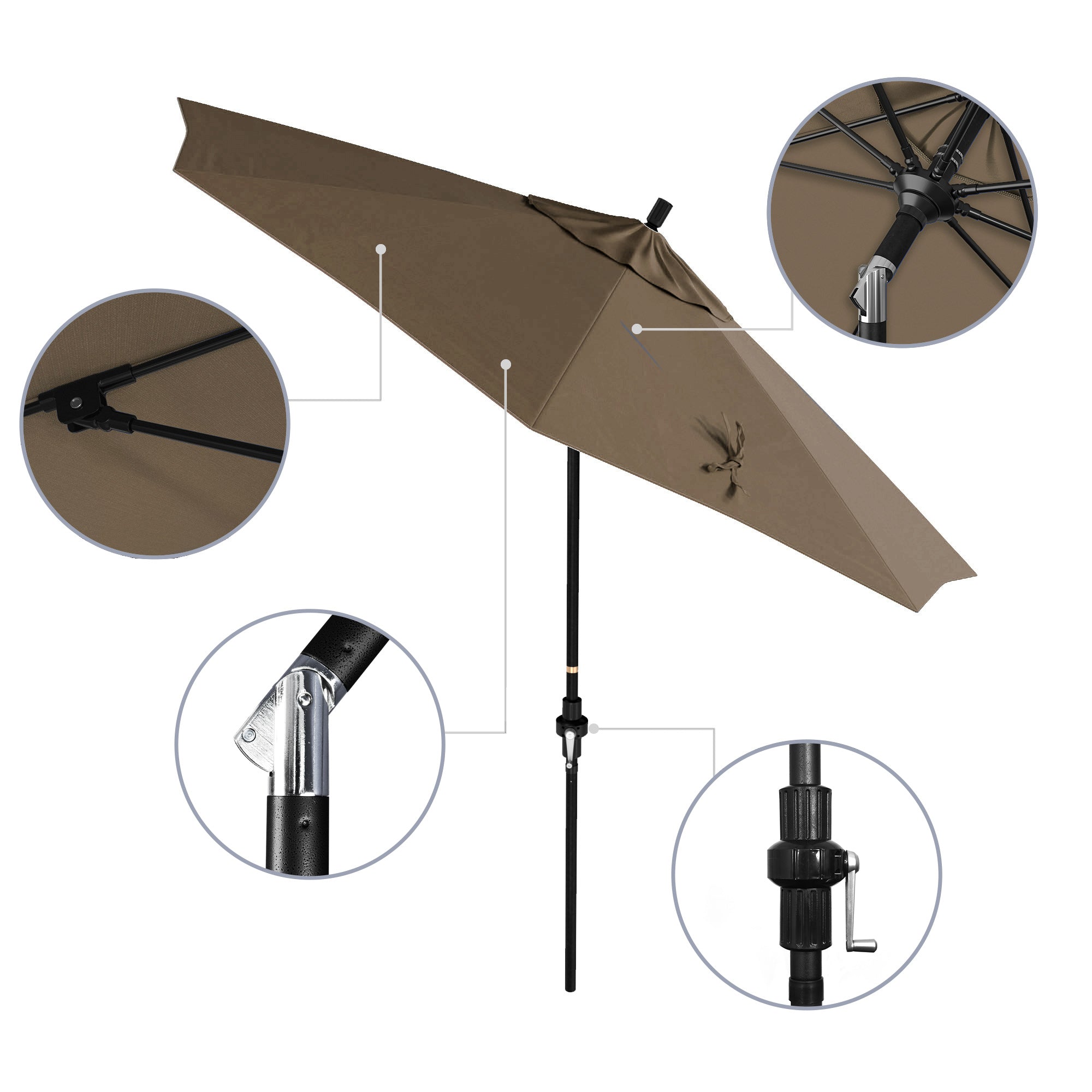 9' Sun Master Series Patio Umbrella - Sunbrella Fabric
