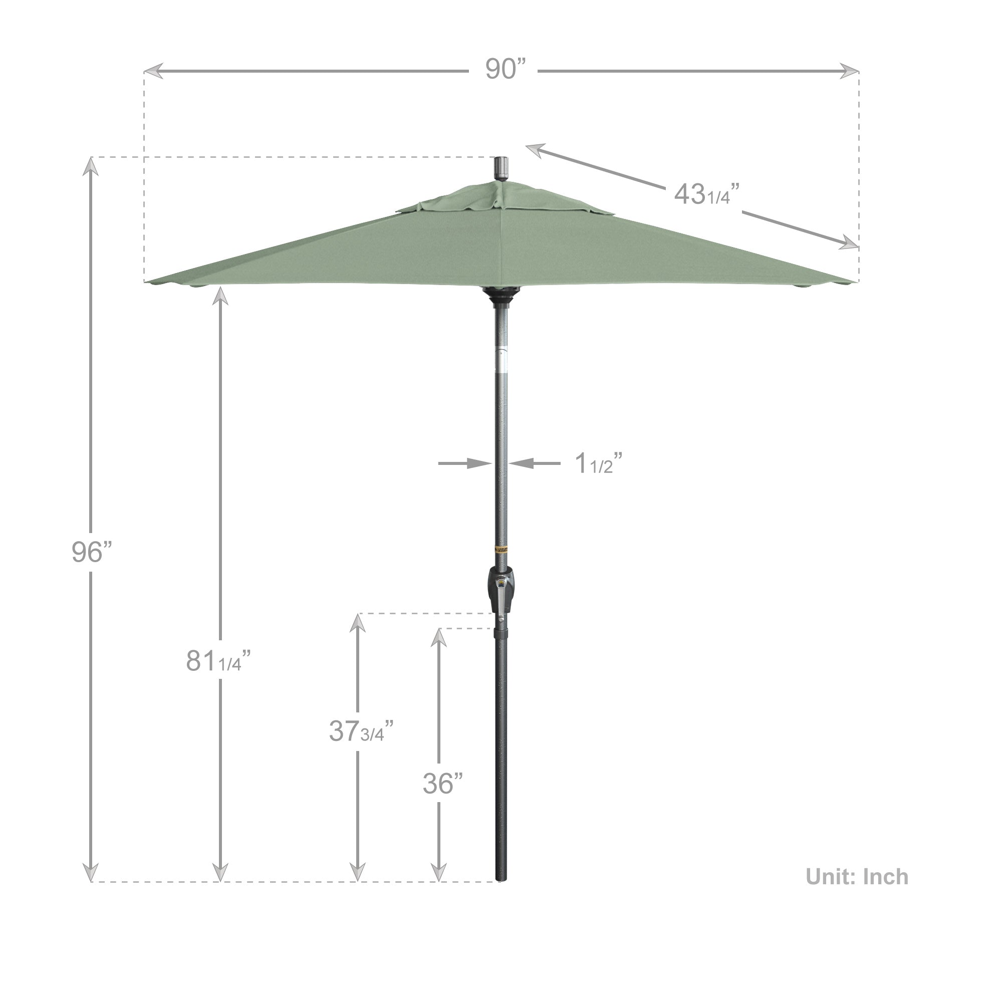 7.5' Pacific Trail Series Patio Umbrella - Sunbrella Fabric