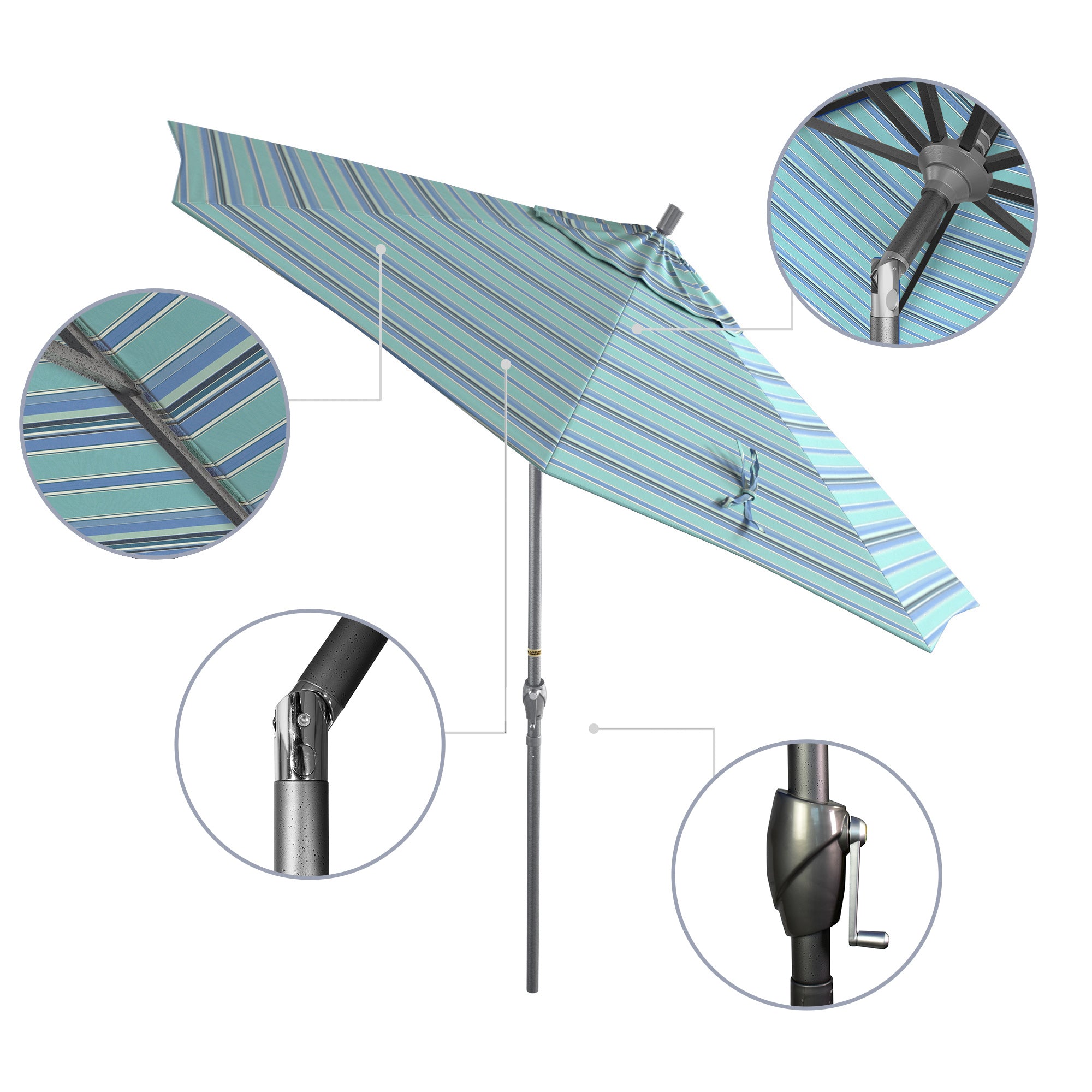 9' Pacific Trail Series Patio Umbrella - Sunbrella Fabric