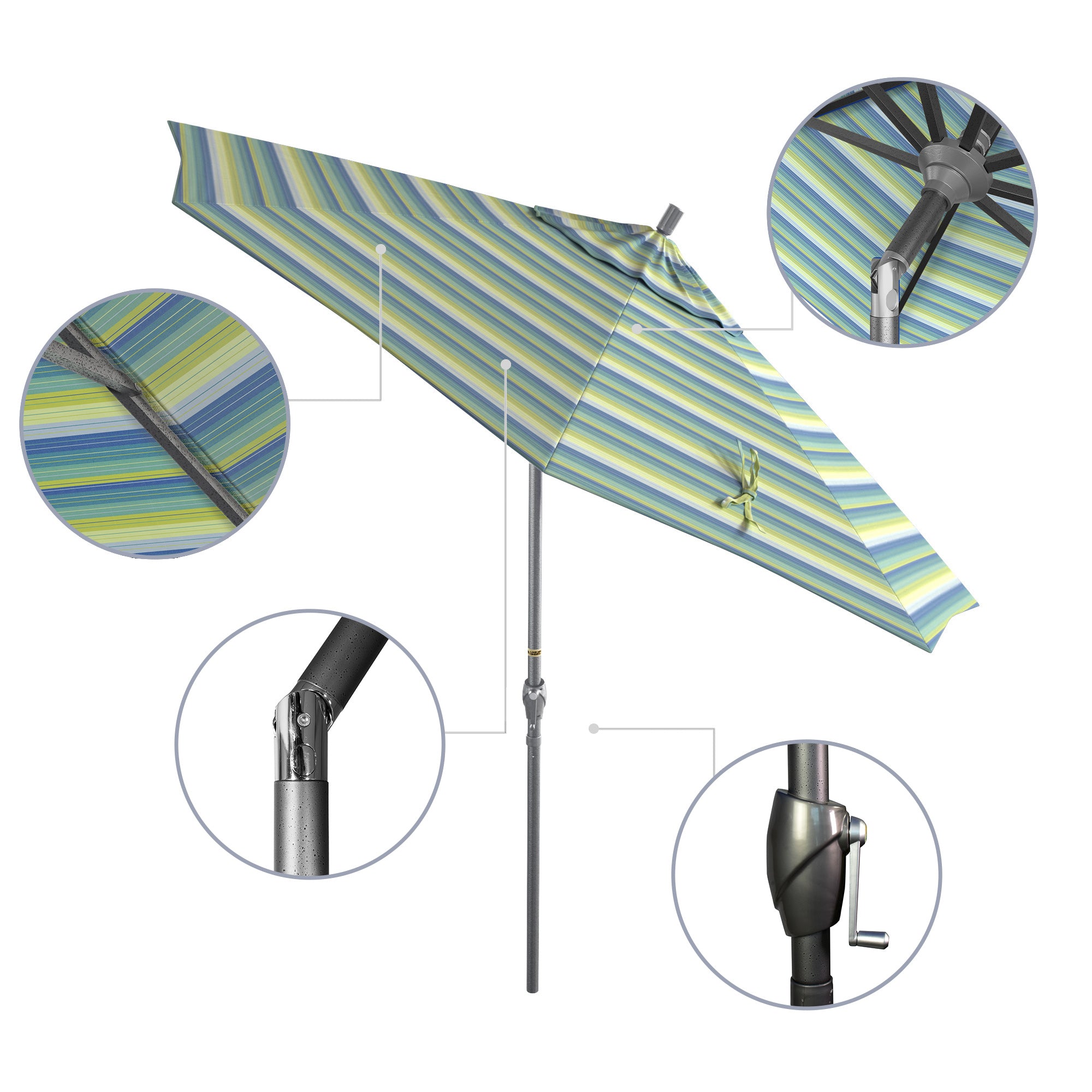 9' Pacific Trail Series Patio Umbrella - Sunbrella Fabric