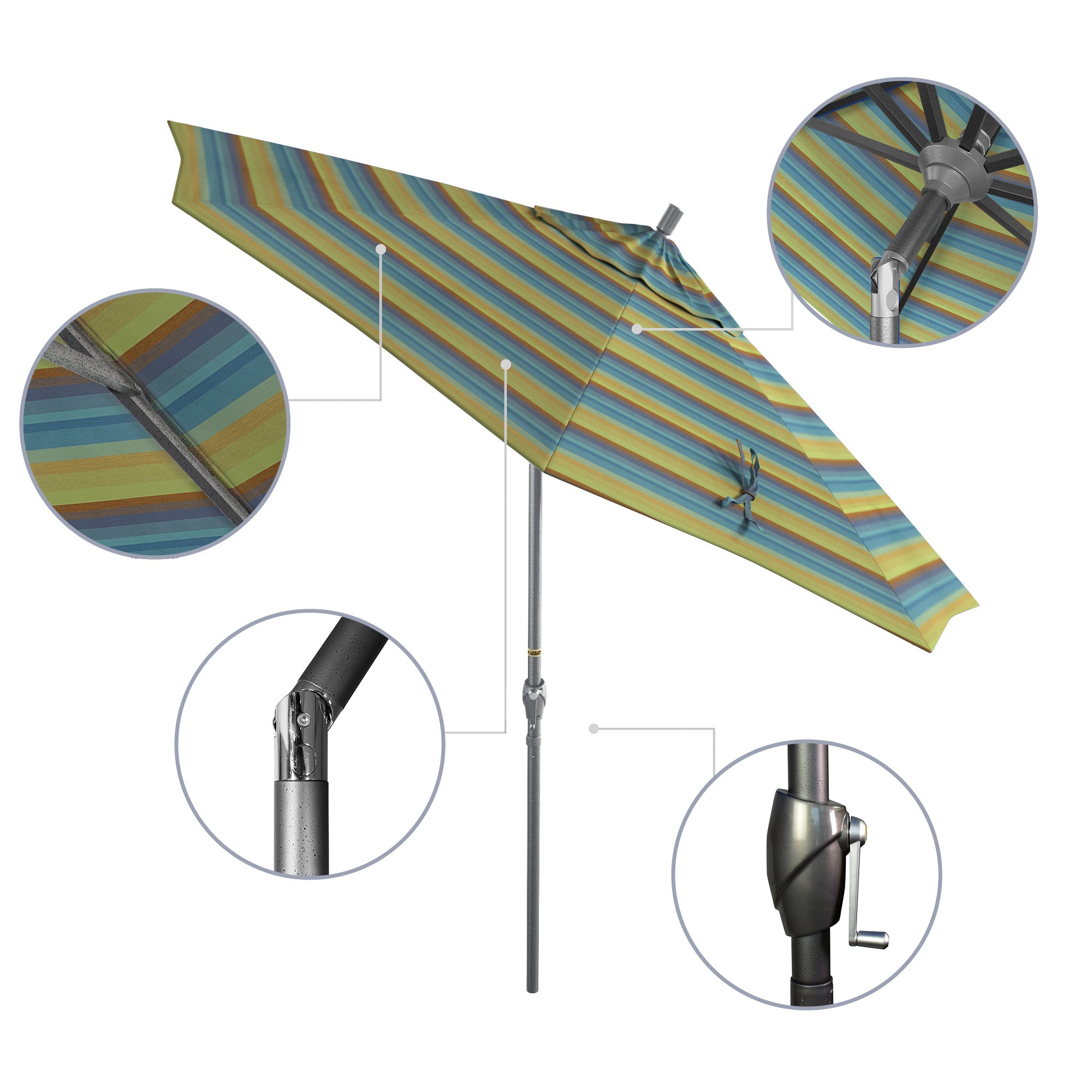 9' Pacific Trail Series Patio Umbrella - Sunbrella Fabric