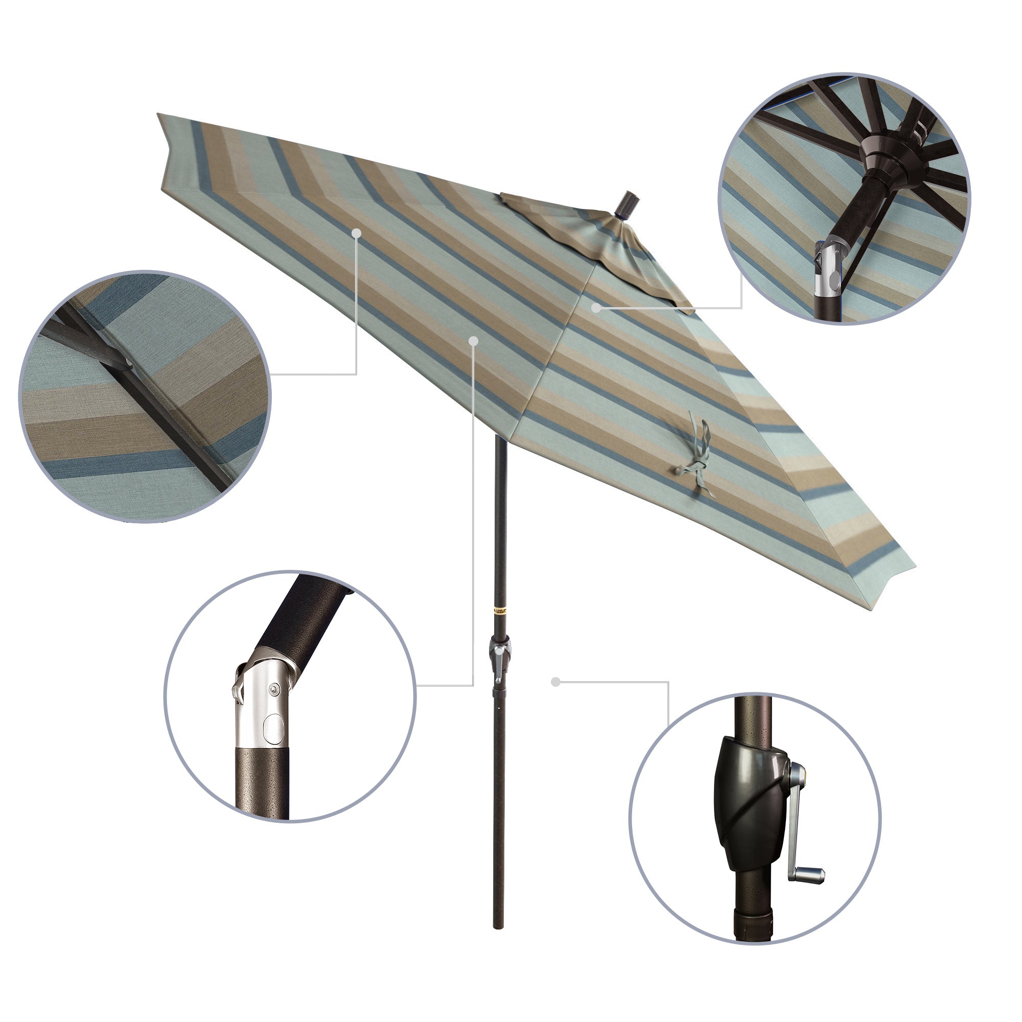 9' Pacific Trail Series Patio Umbrella - Sunbrella Fabric