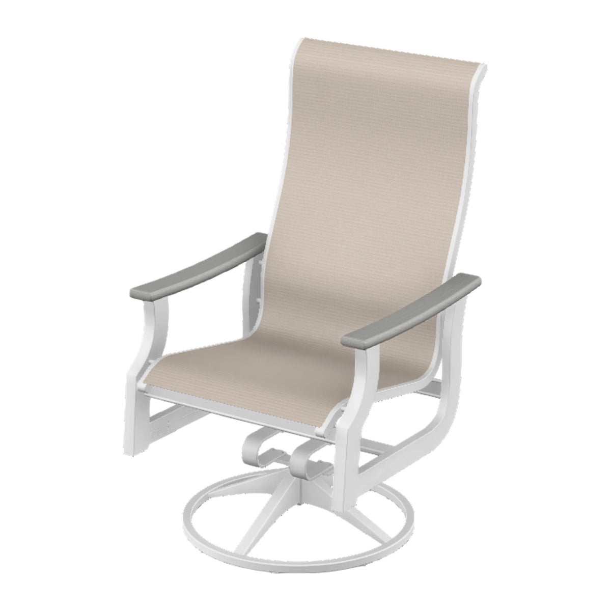St. Catherine Sling Supreme Height Swivel Rocker — Snow MGP / Cape Grey Accents