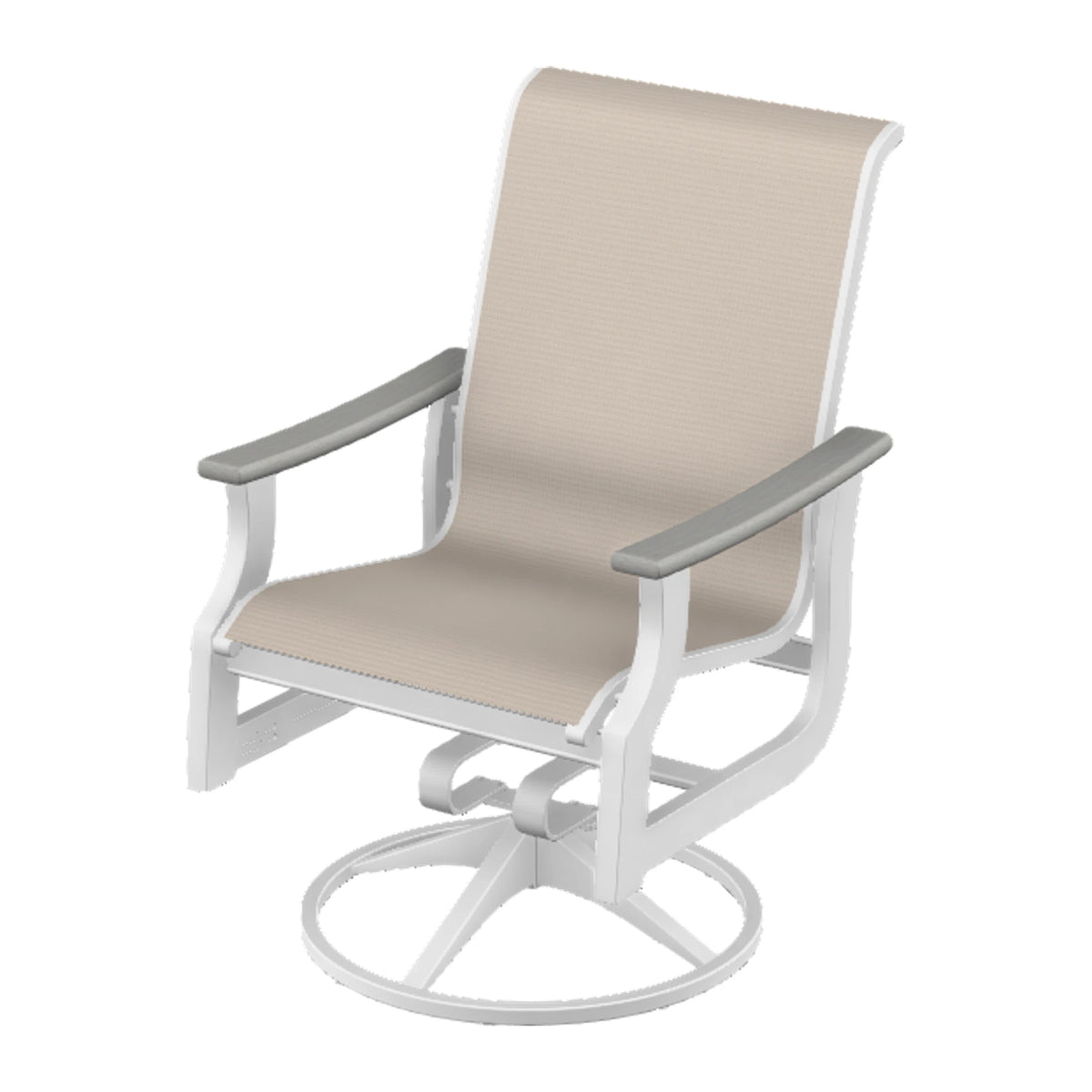 St. Catherine Sling Swivel Rocker — Snow MGP / Cape Grey Accents