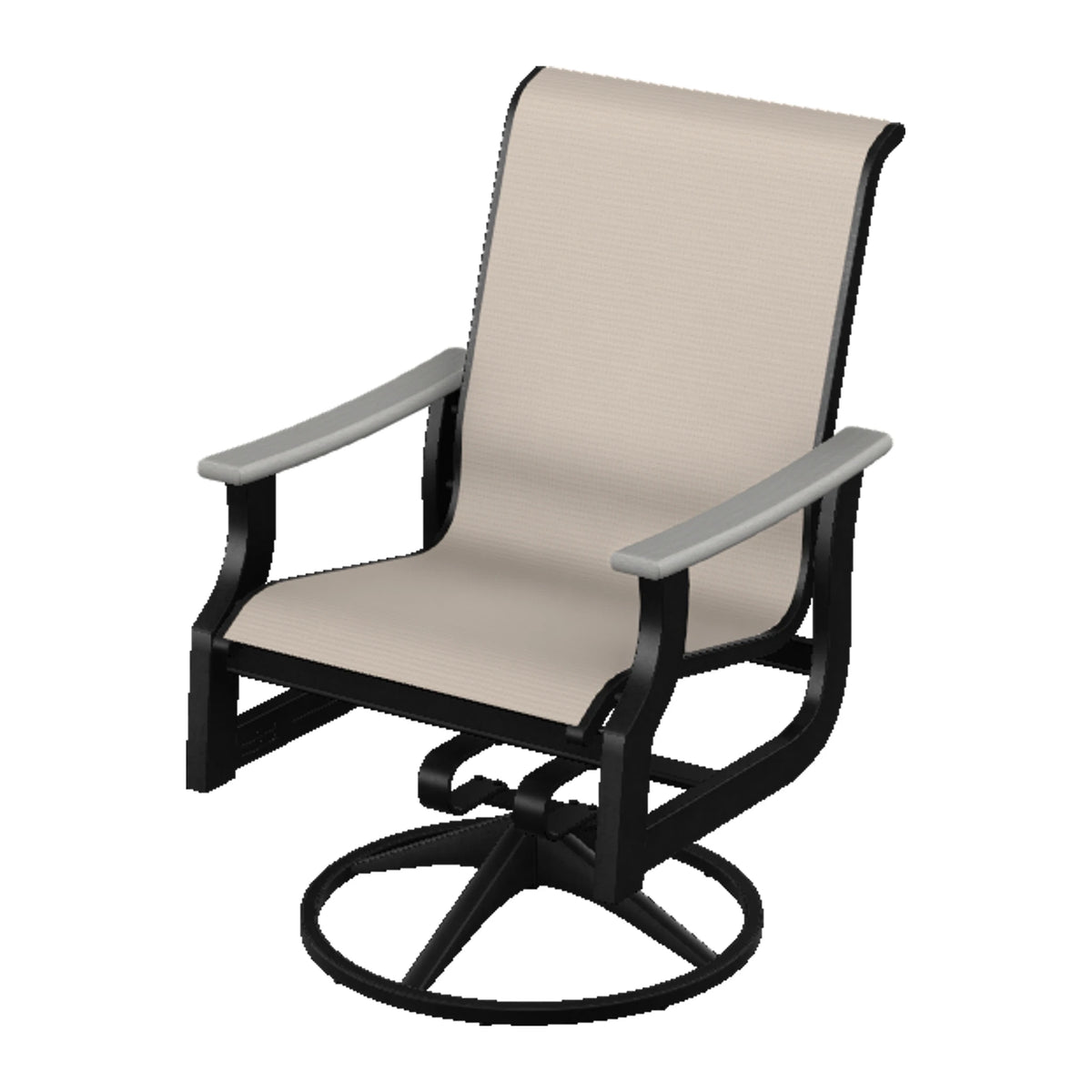 St. Catherine Sling Swivel Rocker — Black MGP / Cape Grey Accents