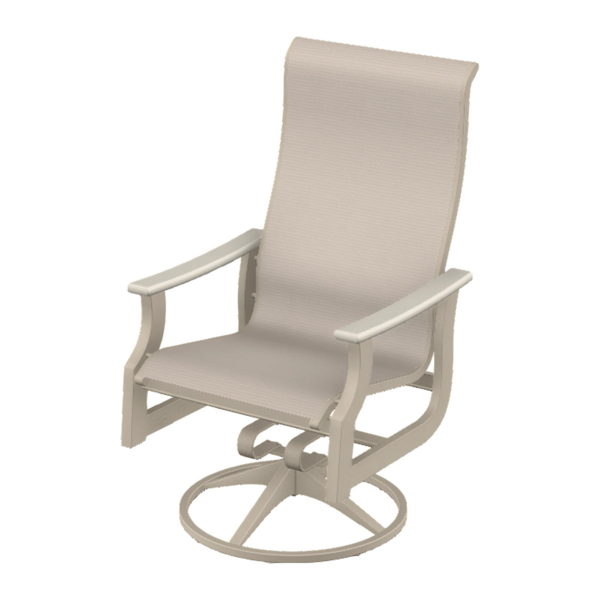 St. Catherine Sling Supreme Height Swivel Rocker — Desert Sand MGP / Laguna Accents