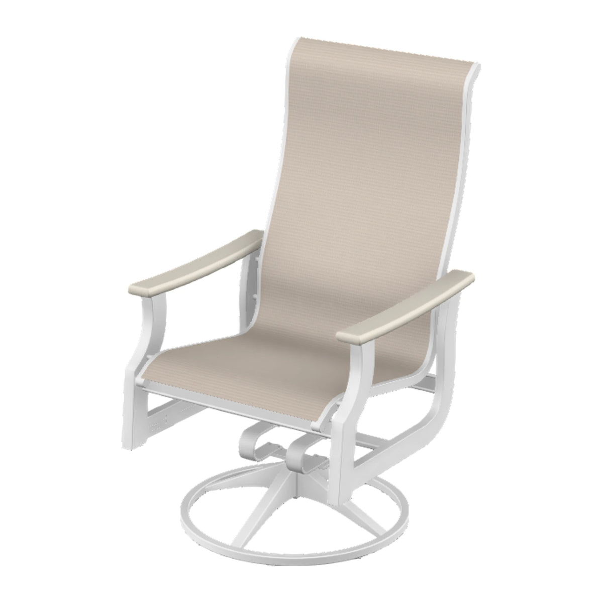 St. Catherine Sling Supreme Height Swivel Rocker — Snow MGP / Laguna Accents