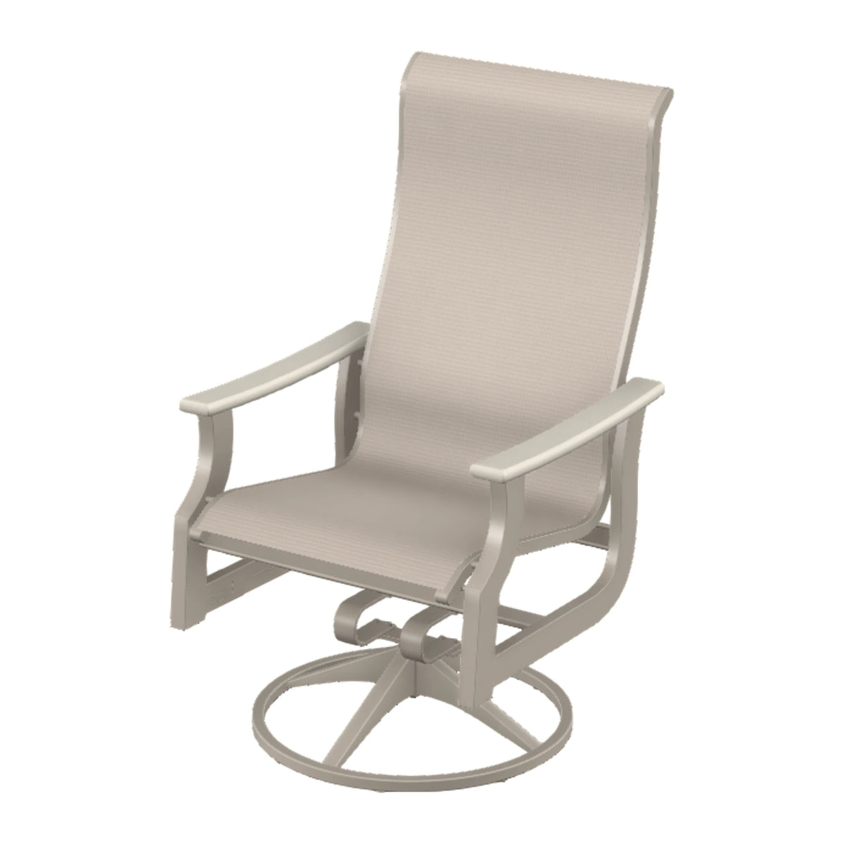 St. Catherine Sling Supreme Height Swivel Rocker — Warm Grey MGP / Laguna Accents