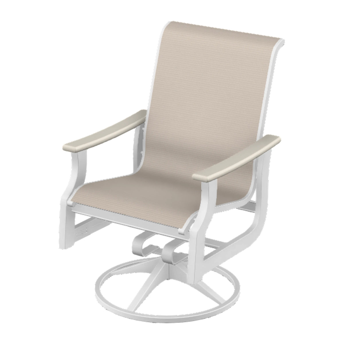St. Catherine Sling Swivel Rocker — Snow MGP / Laguna Accents