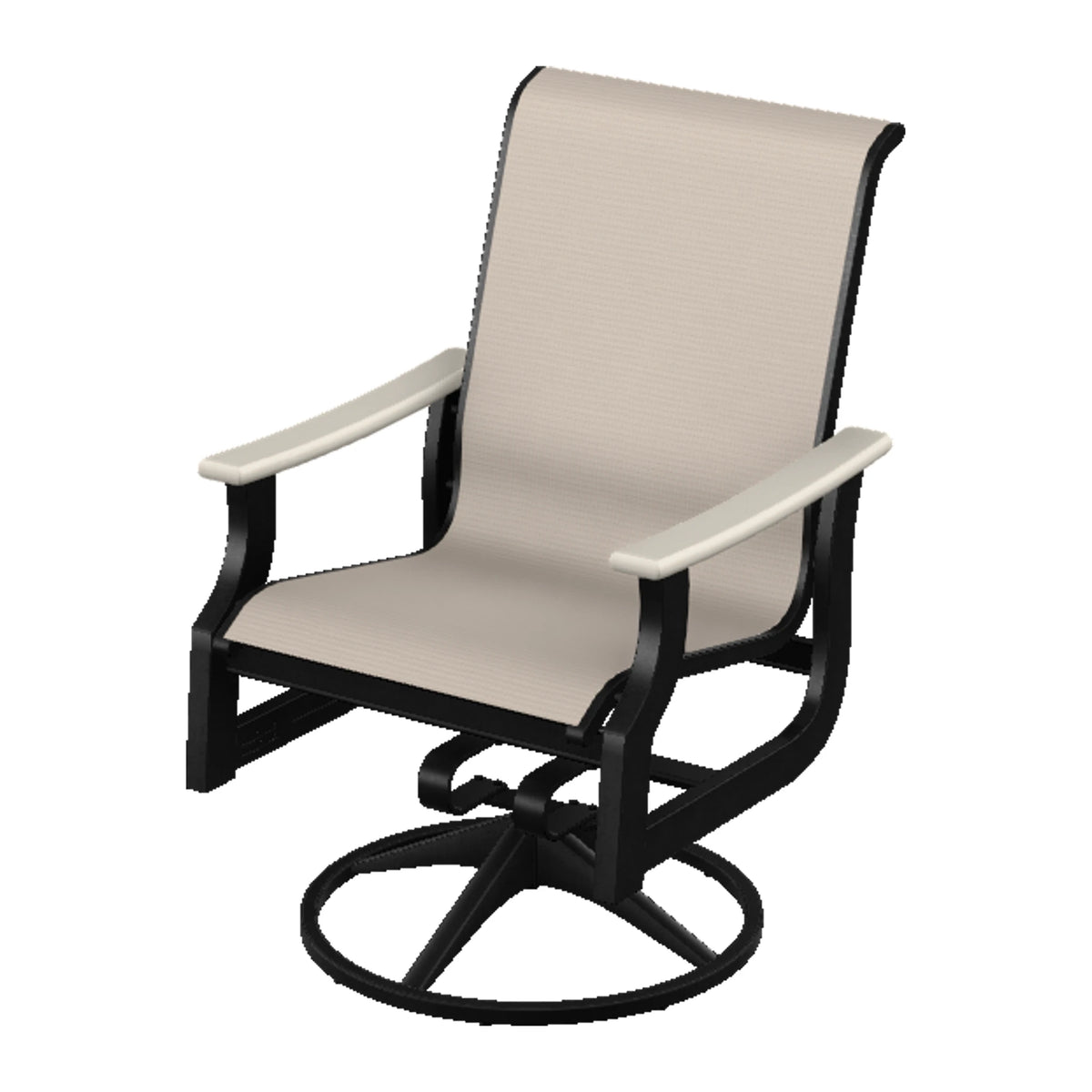 St. Catherine Sling Swivel Rocker — Black MGP / Laguna Accents