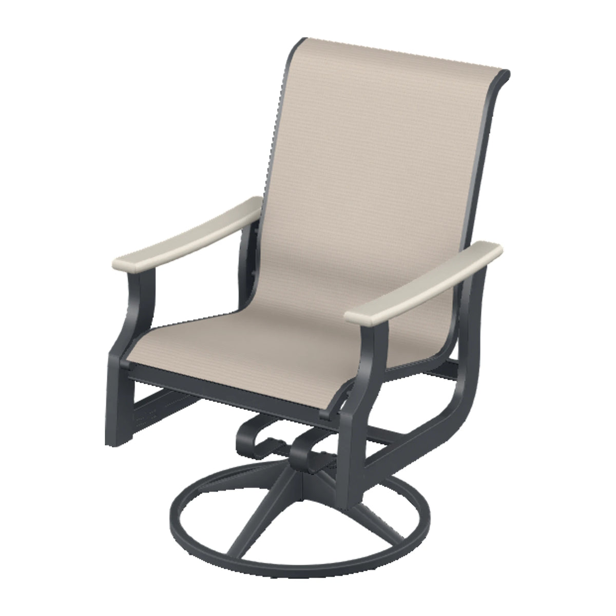 St. Catherine Sling Swivel Rocker — Classic Graphite MGP / Laguna Accents