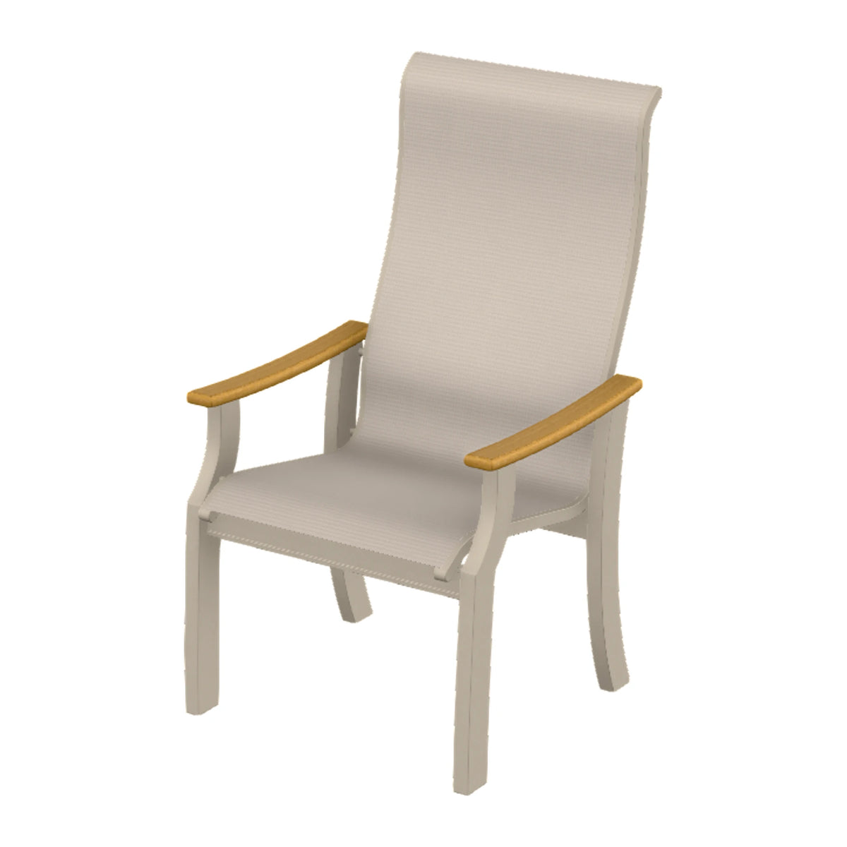 St. Catherine Sling Supreme Height Armchair — Desert Sand MGP / Teak Accents