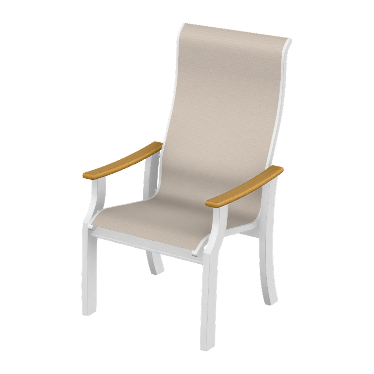 St. Catherine Sling Supreme Height Armchair — Snow MGP / Teak Accents