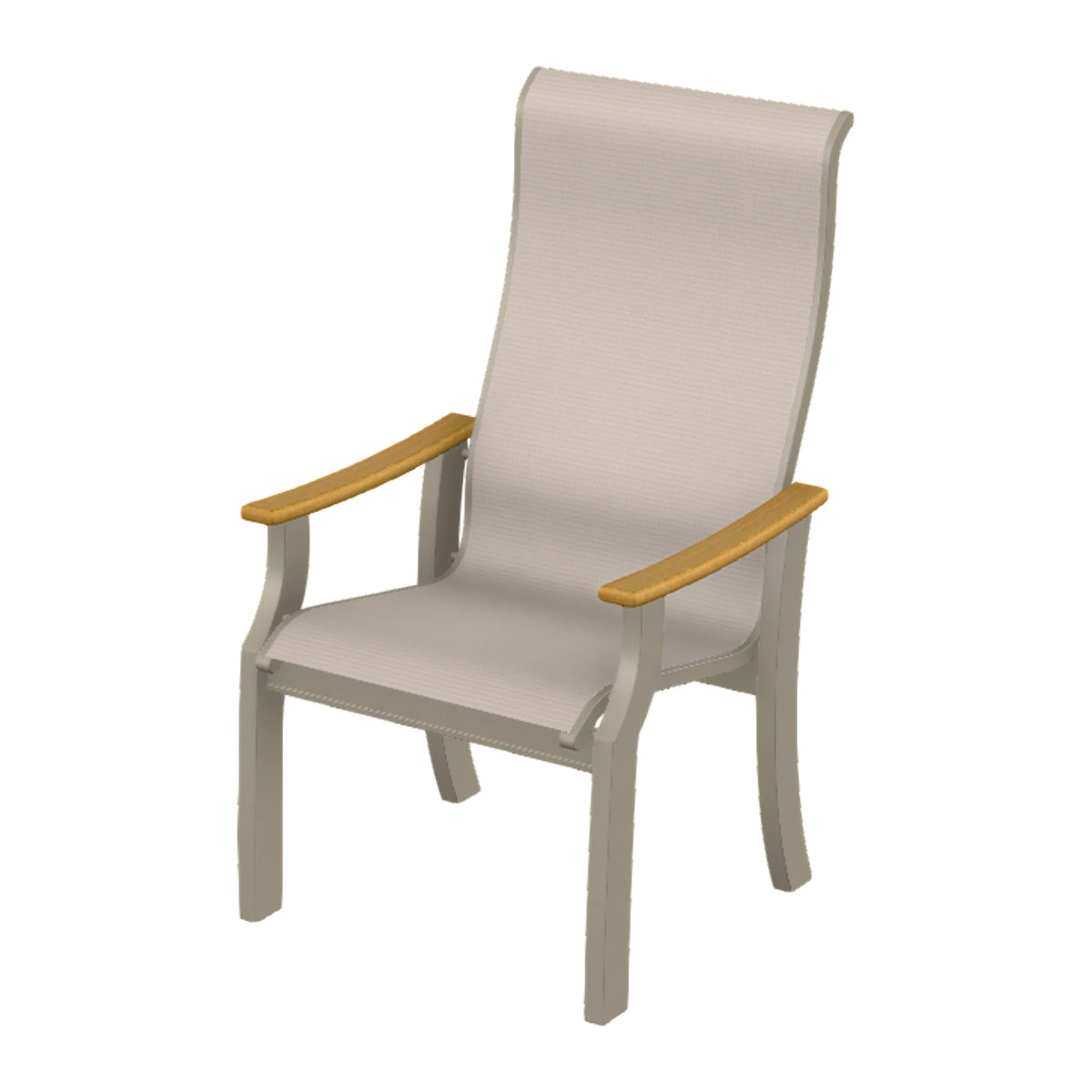 St. Catherine Sling Supreme Height Armchair — Storm MGP / Teak Accents