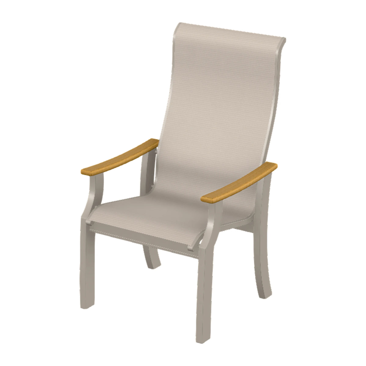 St. Catherine Sling Supreme Height Armchair — Warm Grey MGP / Teak Accents
