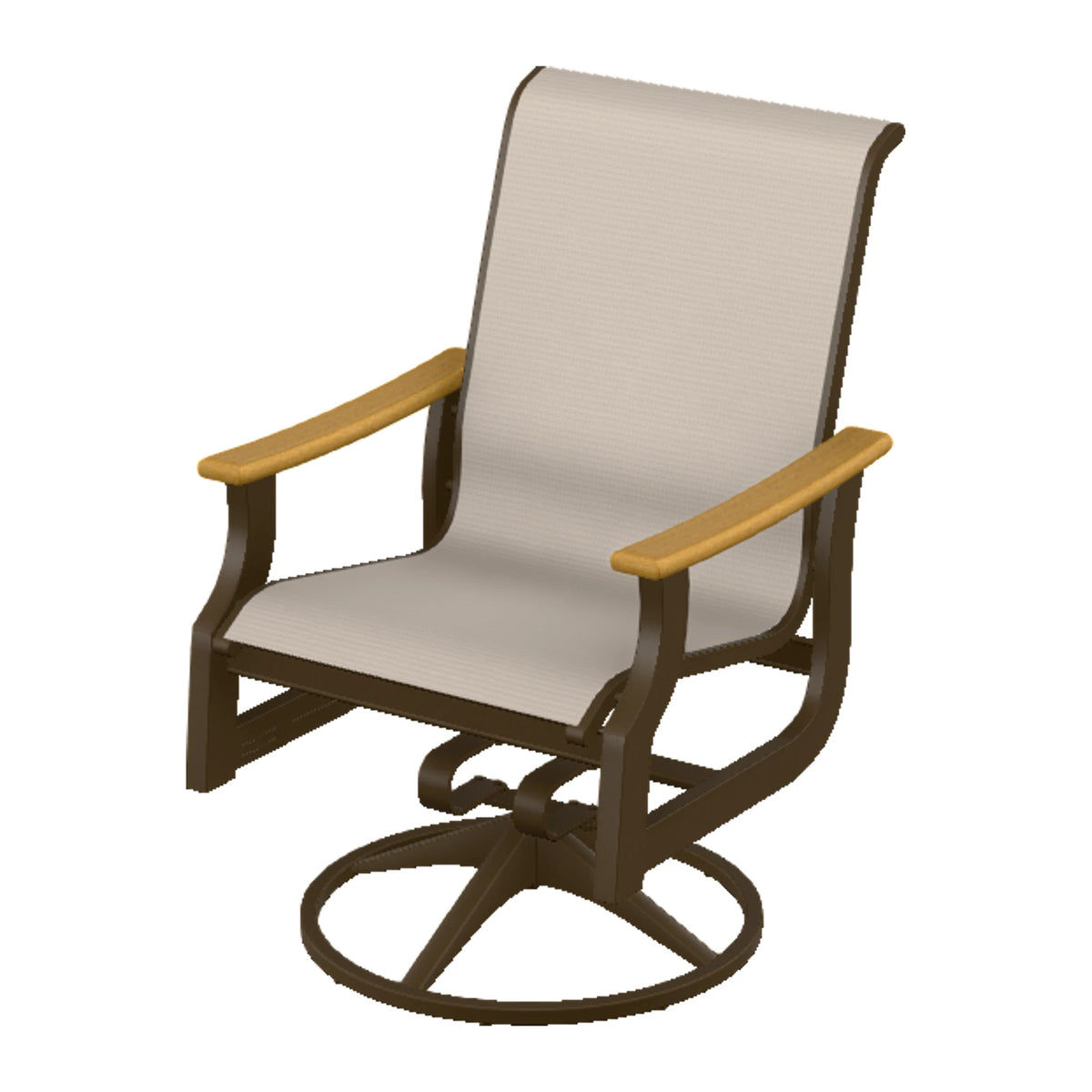 St. Catherine Sling Swivel Rocker — Kona MGP / Teak Accents