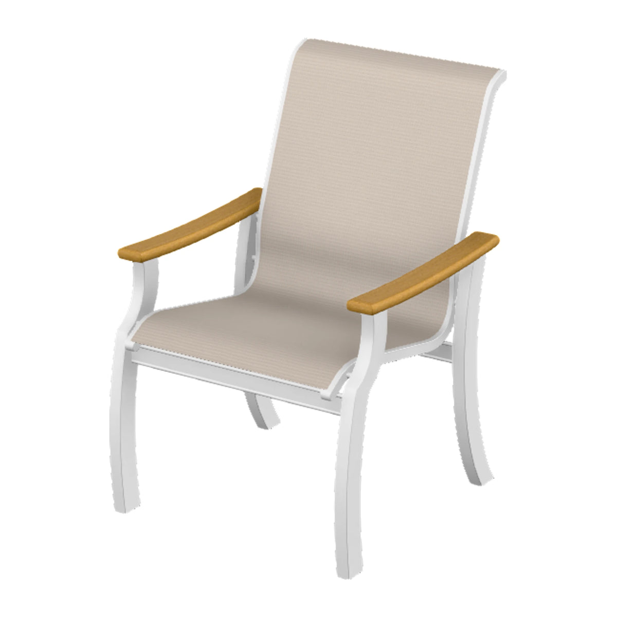 St. Catherine Sling Armchair — Snow MGP / Teak Accents