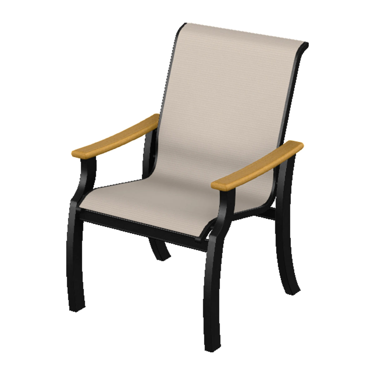St. Catherine Sling Armchair — Black MGP / Teak Accents