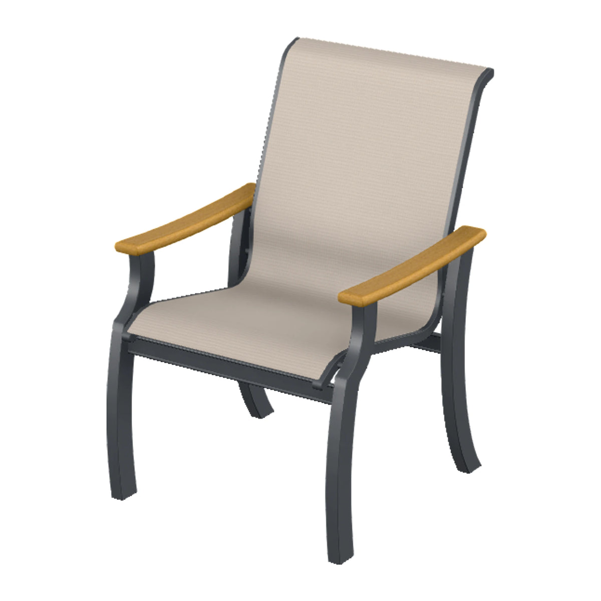 St. Catherine Sling Armchair — Classic Graphite MGP / Teak Accents
