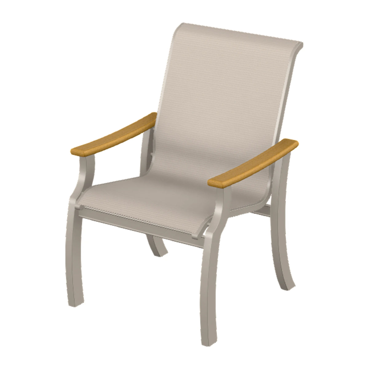 St. Catherine Sling Armchair — Warm Grey MGP / Teak Accents
