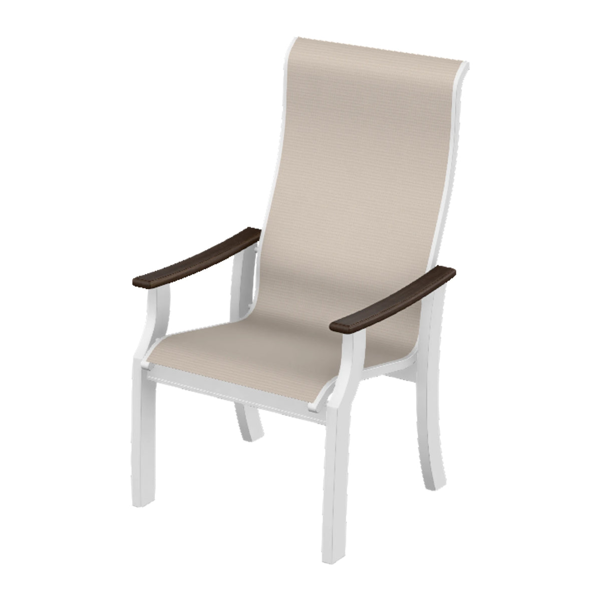 St. Catherine Sling Supreme Height Armchair — Snow MGP / Chestnut Accents