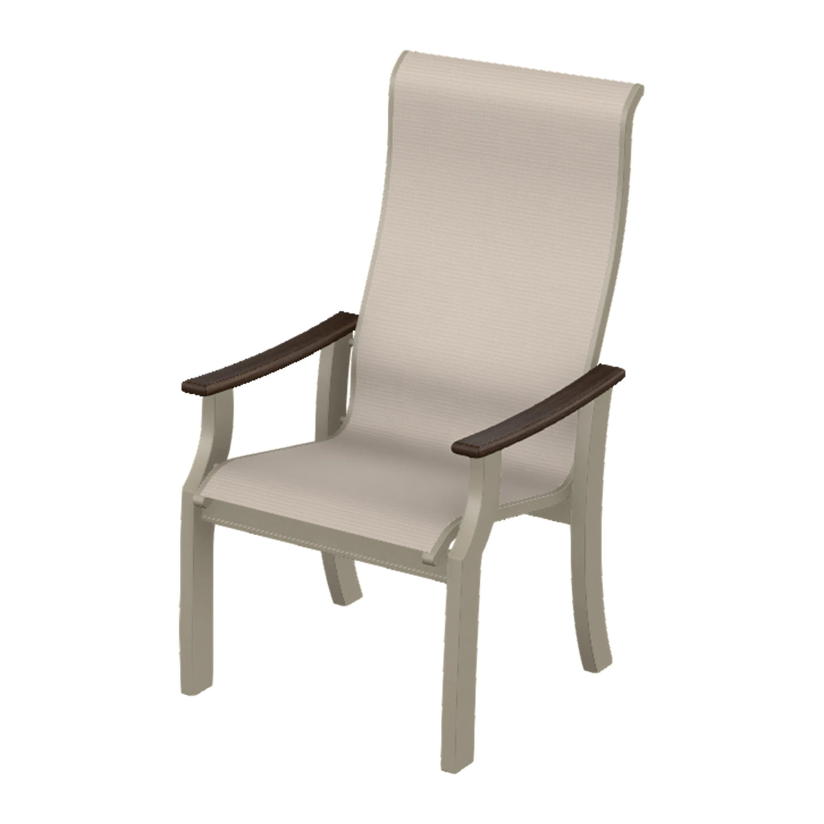 St. Catherine Sling Supreme Height Armchair — Storm MGP / Chestnut Accents