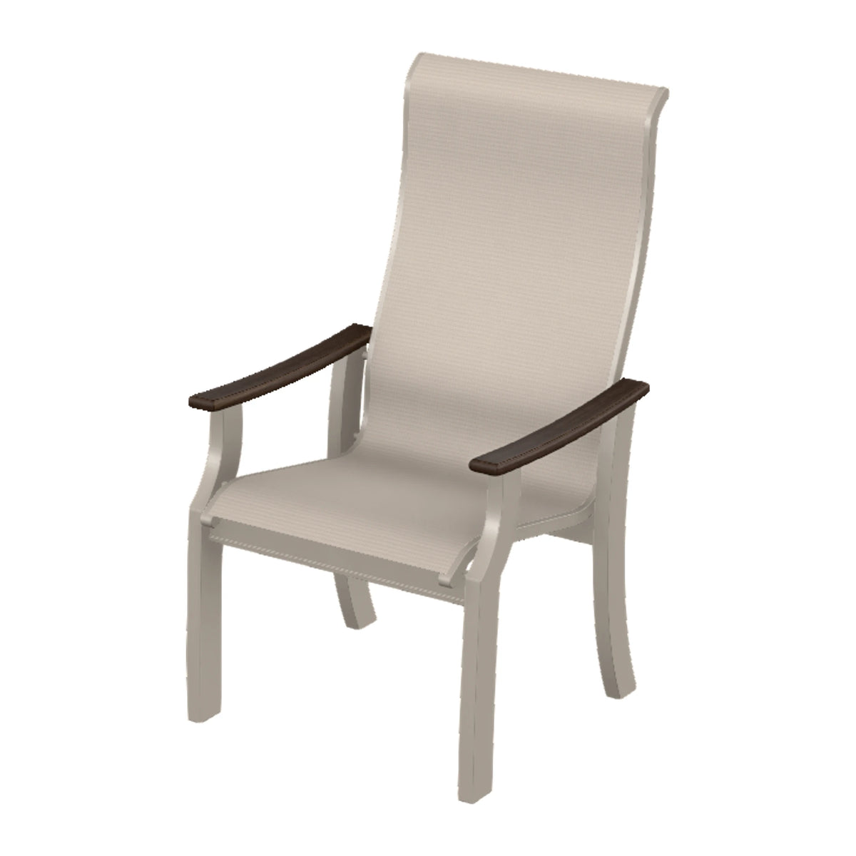 St. Catherine Sling Supreme Height Armchair — Warm Grey MGP / Chestnut Accents