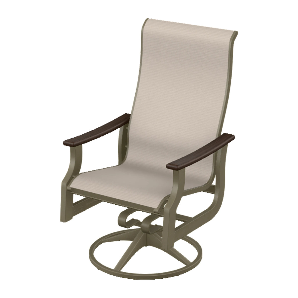 St. Catherine Sling Supreme Height Swivel Rocker — Beachwood MGP / Chestnut Accents