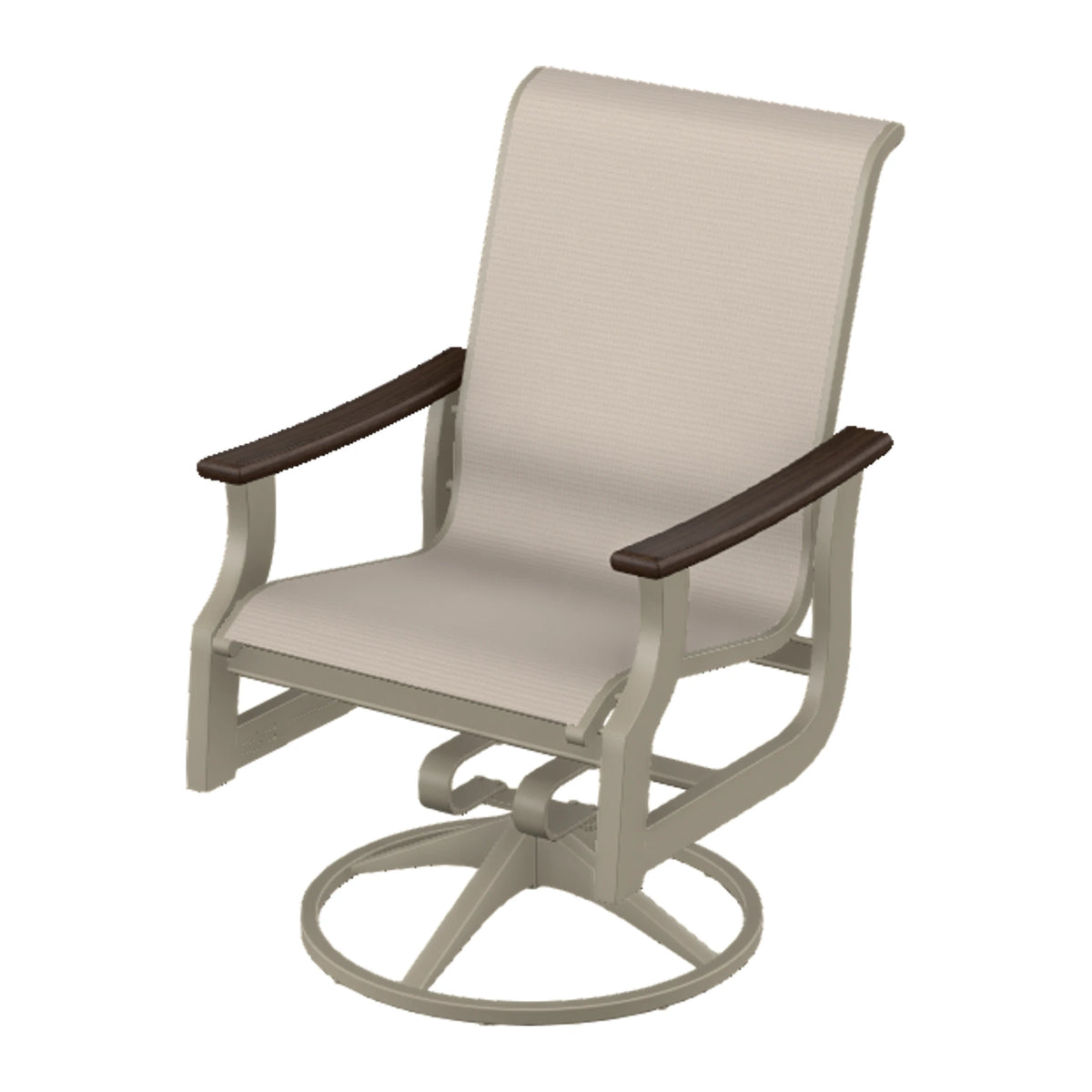 St. Catherine Sling Swivel Rocker — Storm MGP / Chestnut Accents