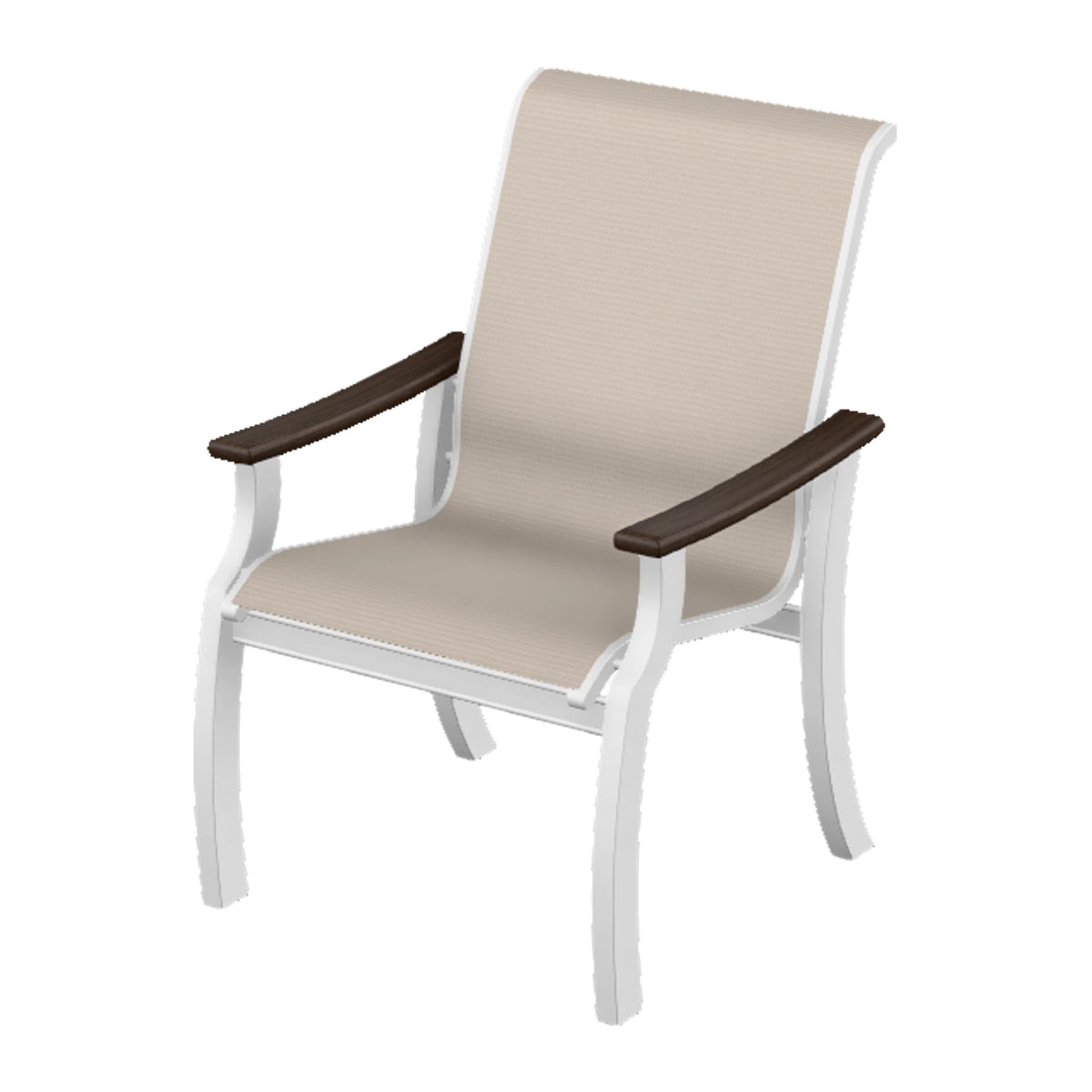 St. Catherine Sling Armchair — Snow MGP / Chestnut Accents