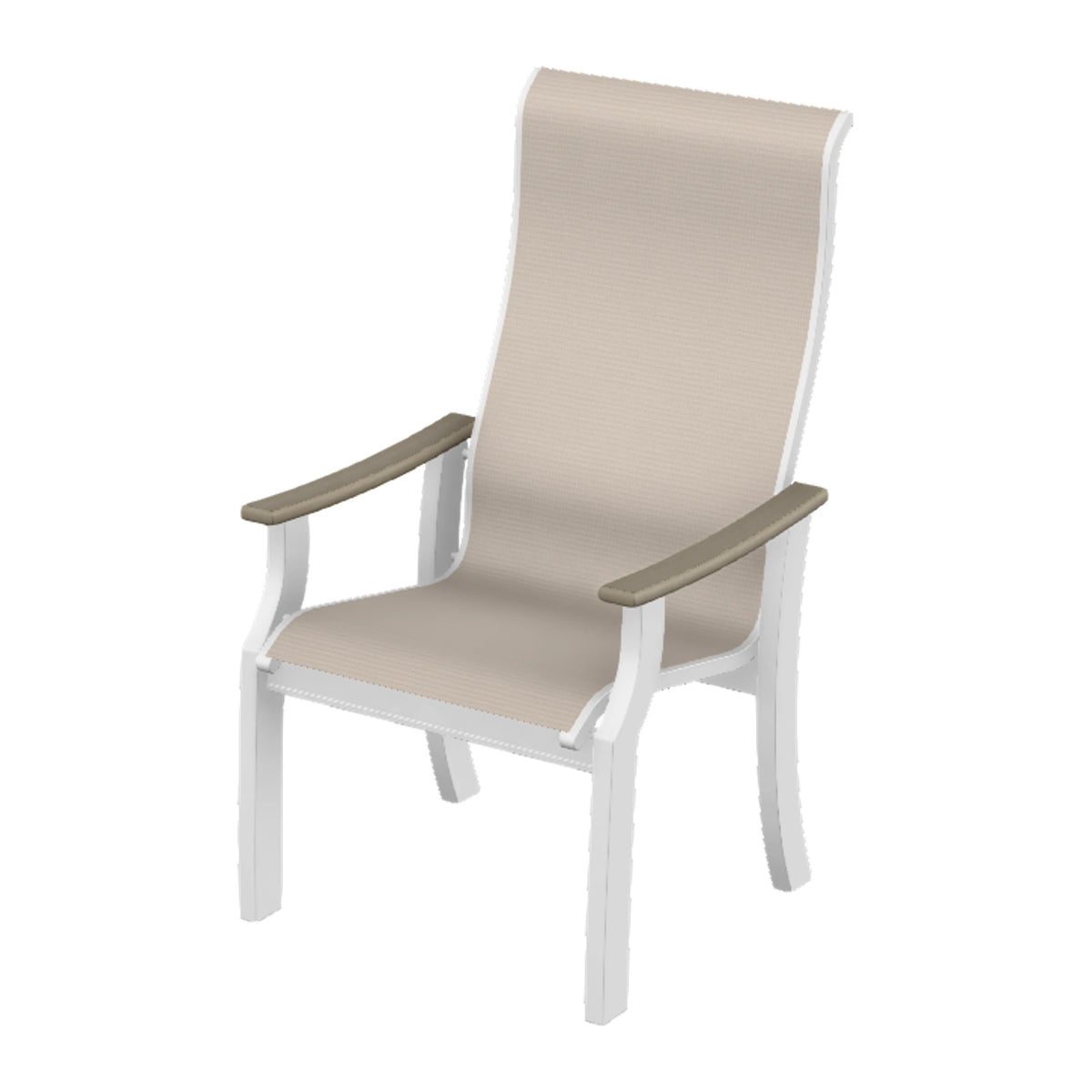 St. Catherine Sling Supreme Height Armchair — Snow MGP / Weathered Wood Accent