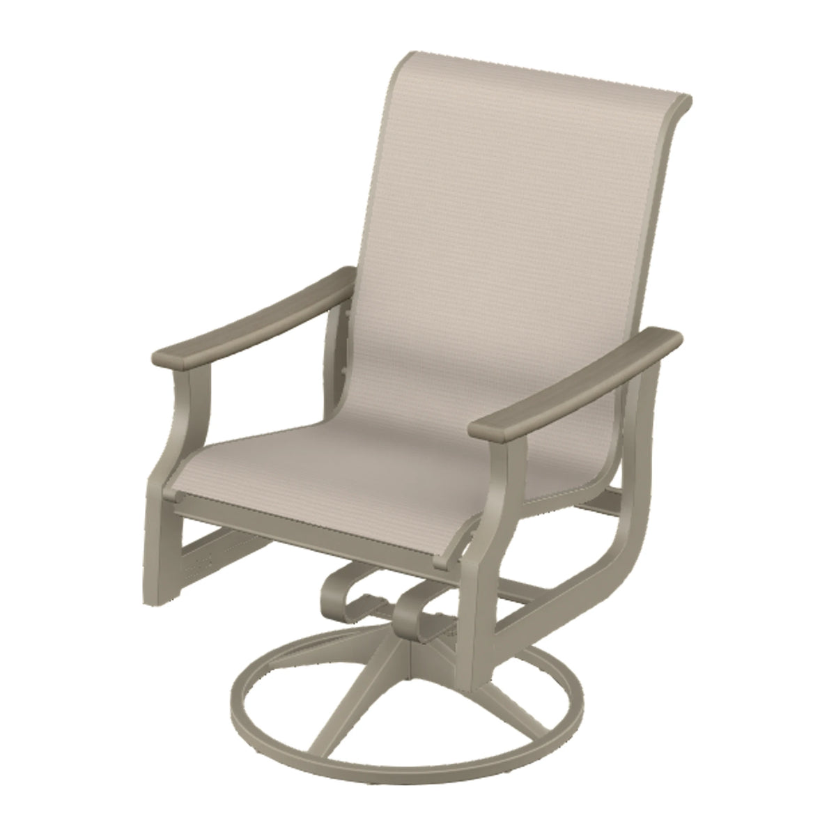 St. Catherine Sling Swivel Rocker — Storm MGP / Weathered Wood Accent