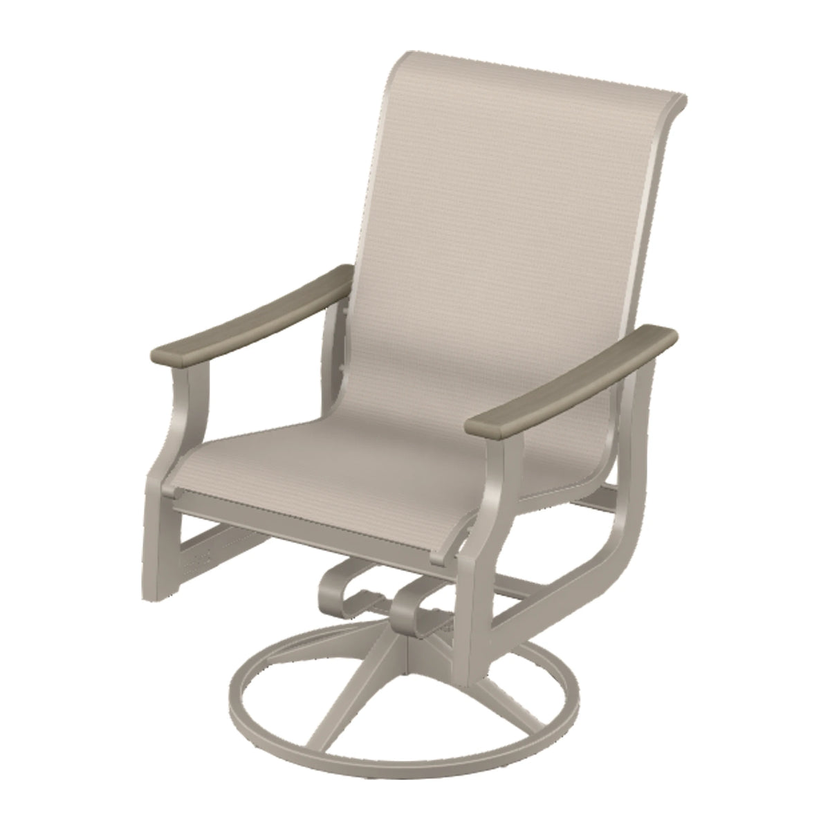 St. Catherine Sling Swivel Rocker — Warm Grey MGP / Weathered Wood Accent
