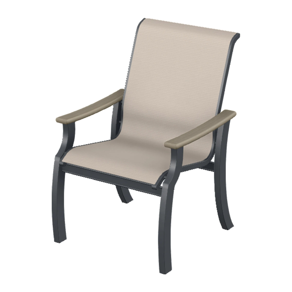 St. Catherine Sling Armchair — Classic Graphite MGP / Weathered Wood Accent