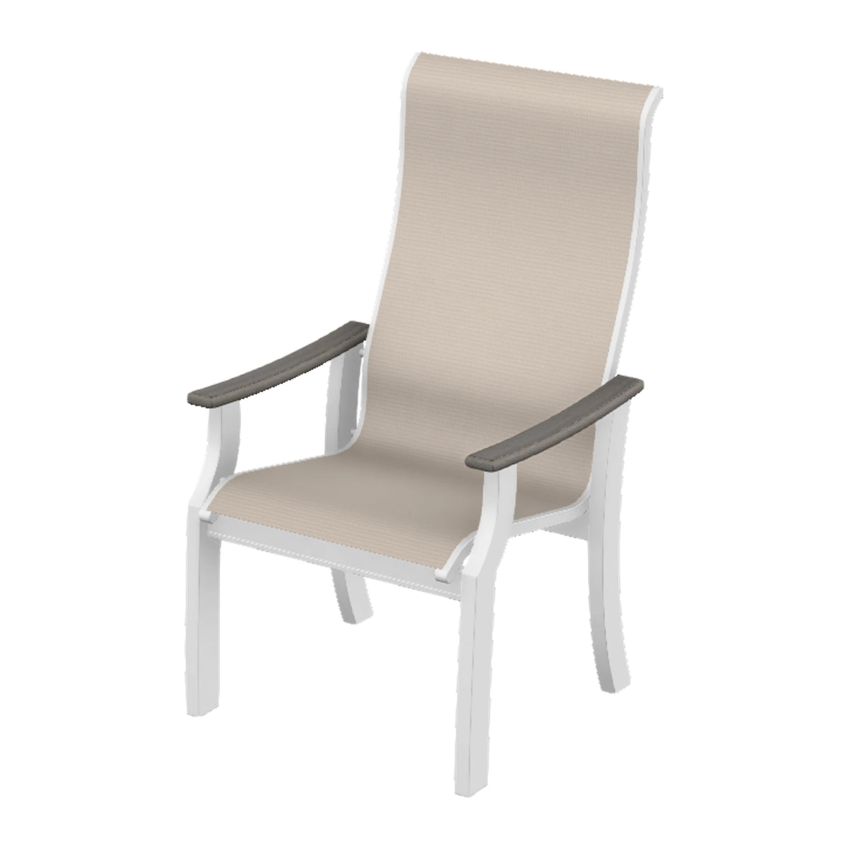 St. Catherine Sling Supreme Height Armchair — Snow MGP / Boardwalk Accents