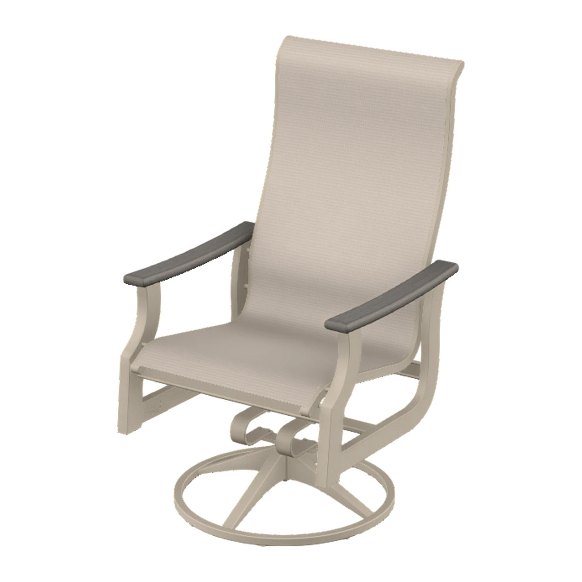 St. Catherine Sling Supreme Height Swivel Rocker — Desert Sand MGP / Boardwalk Accents